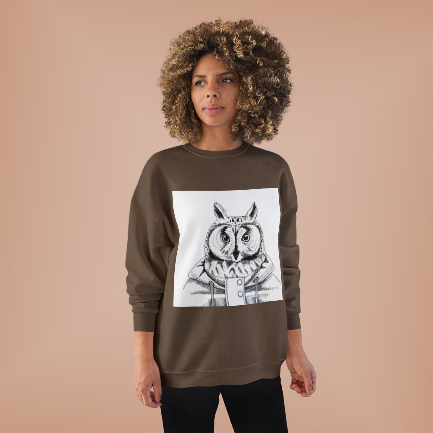 Whimsical Owl Eco-Friendly Crewneck Sweatshirt - Unisex