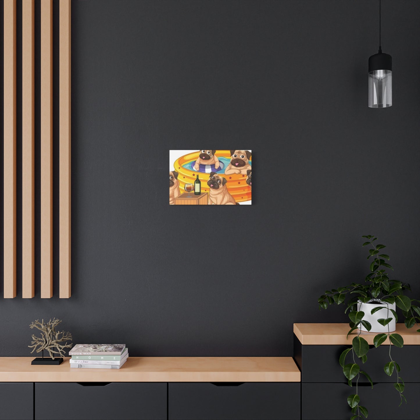 Pug Pool Party Canvas Art - Fun Pet Decor