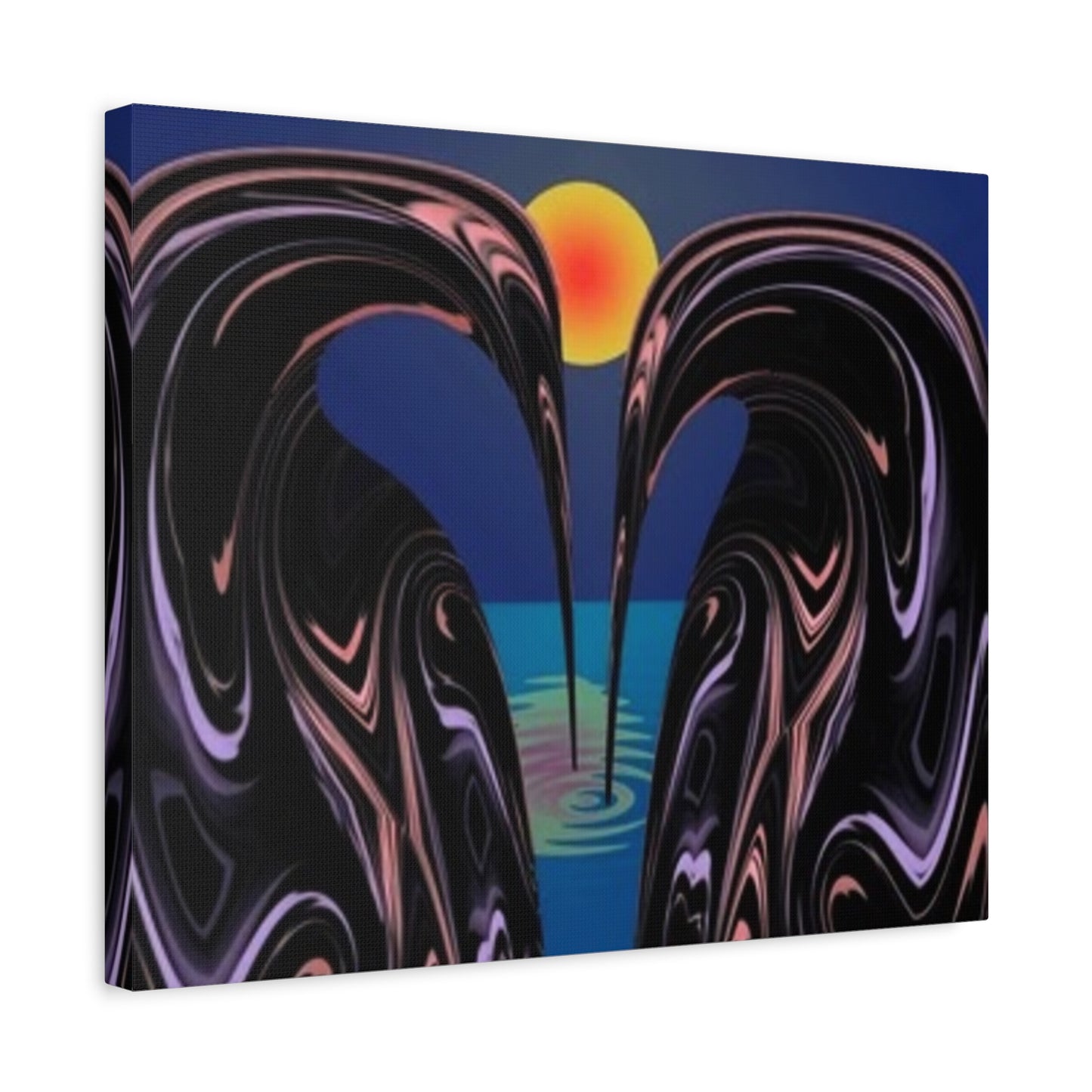 Romantic Abstract Canvas Art - Heart-Shaped Design for Home Decor