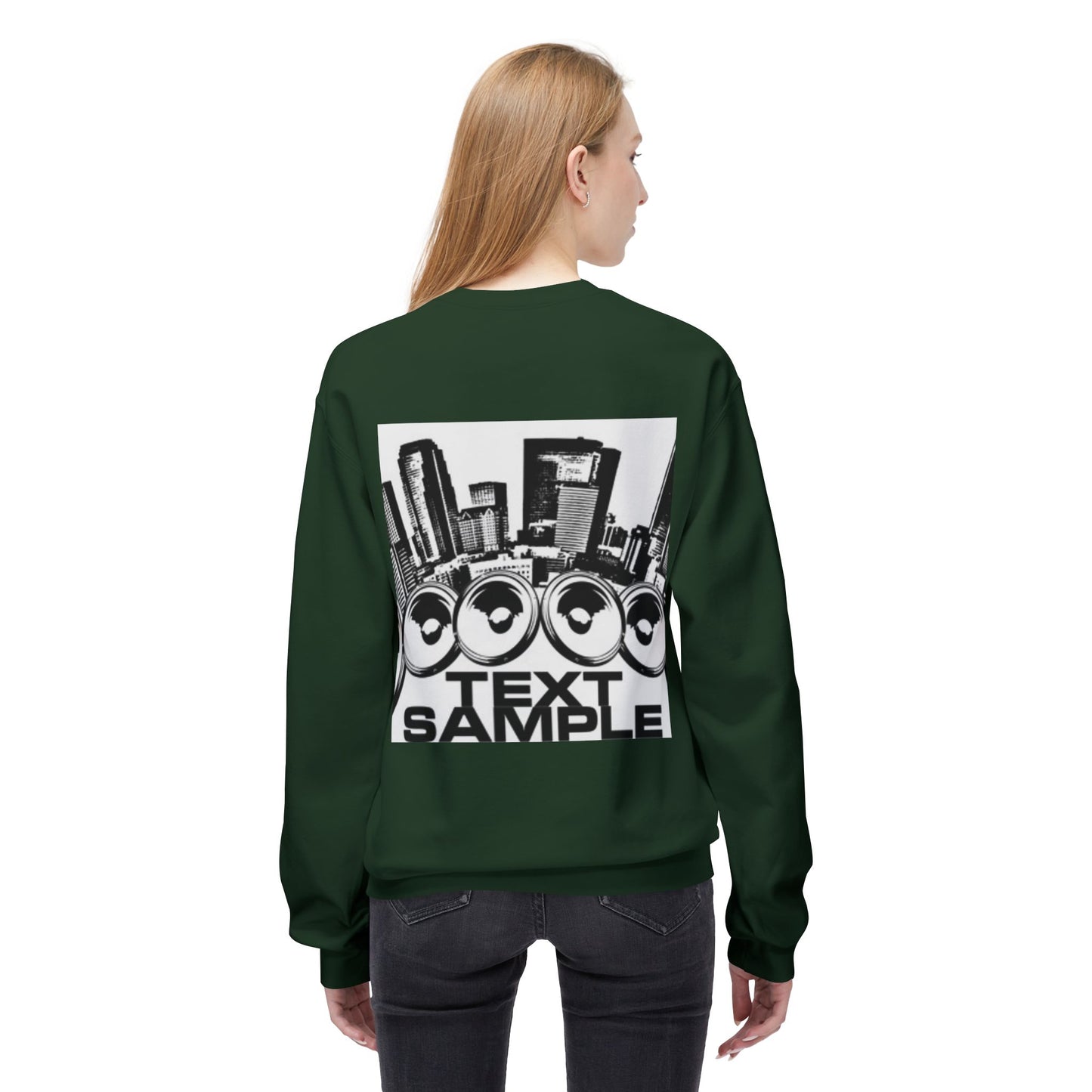 Urban Vibe Sound Wave Crewneck Sweatshirt - Unisex Fleece with Cityscape Design