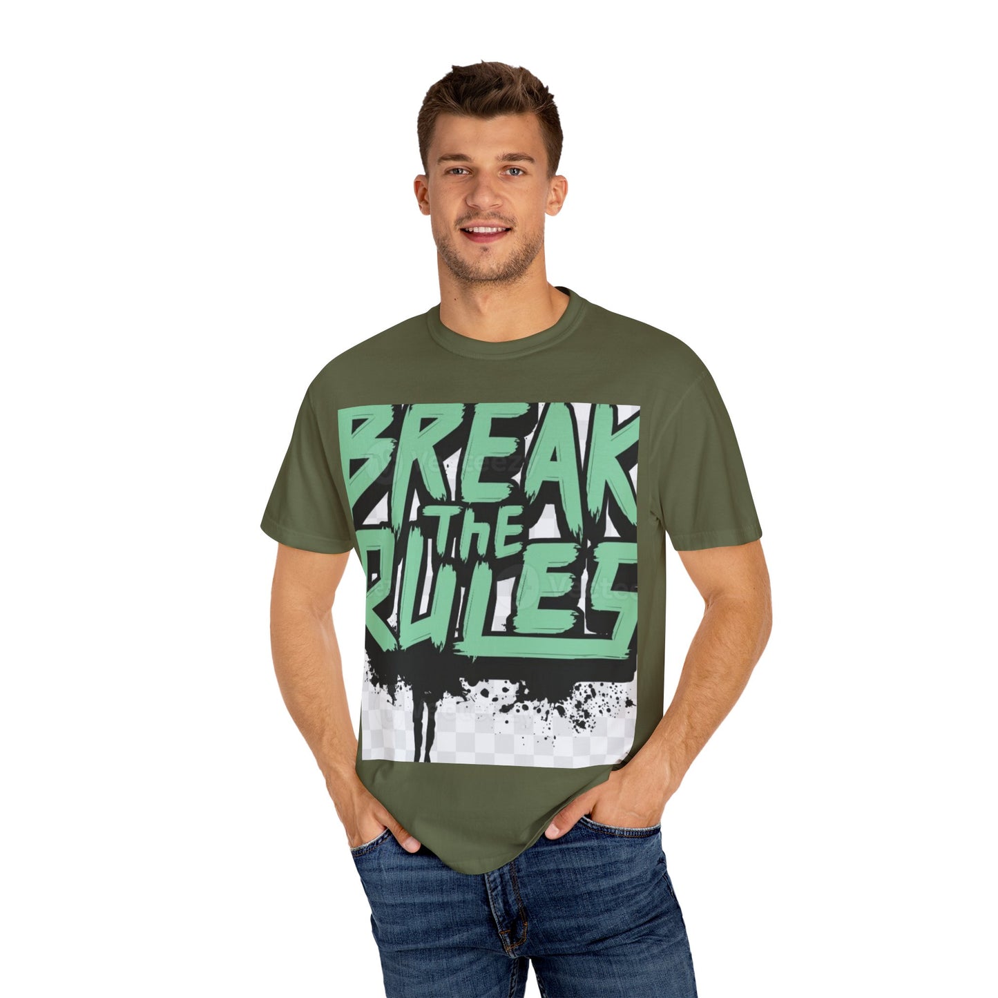 Unisex Garment-Dyed T-shirt - "Break the Rules" Graphic Tee for Creative Spirits