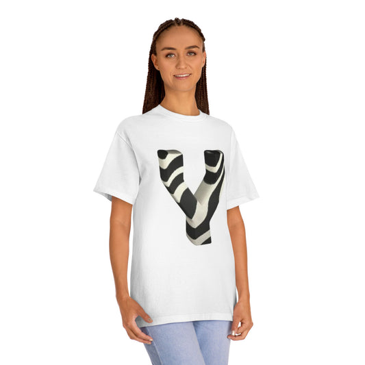 Zebra Print 'Y' Unisex Classic Tee - Casual Fashion Top