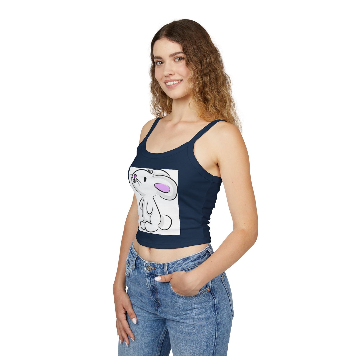Cute Bunny Women's Spaghetti Strap Tank Top for Spring Fashion
