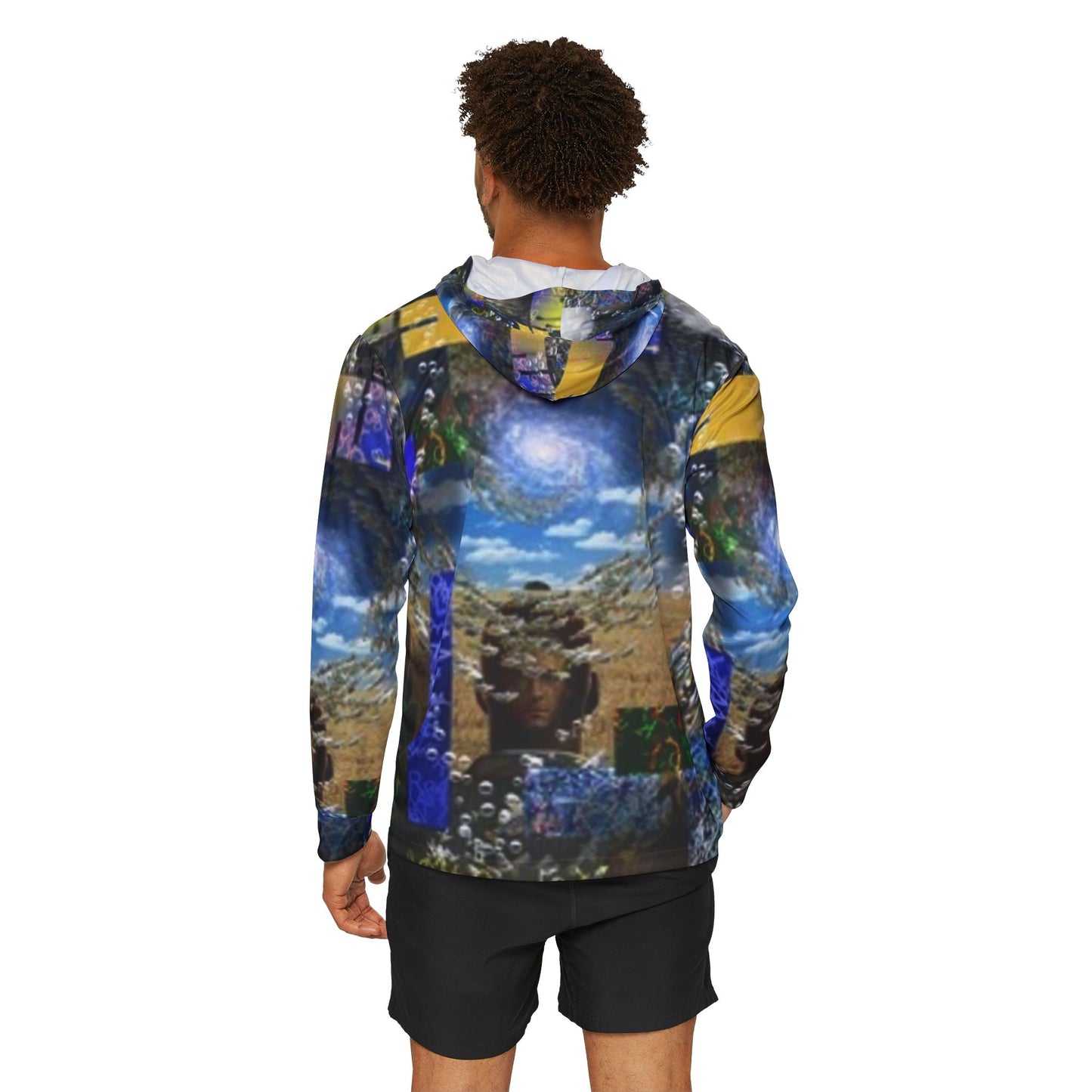 Men's Artistic Sports Hoodie - Unique Warmup Design for Athletes
