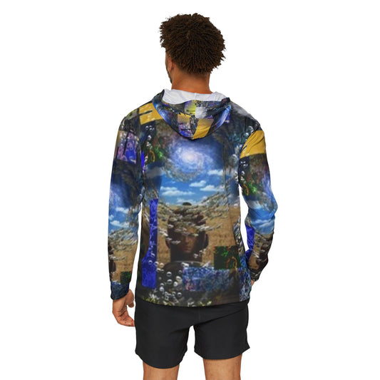 Men's Artistic Sports Hoodie - Unique Warmup Design for Athletes