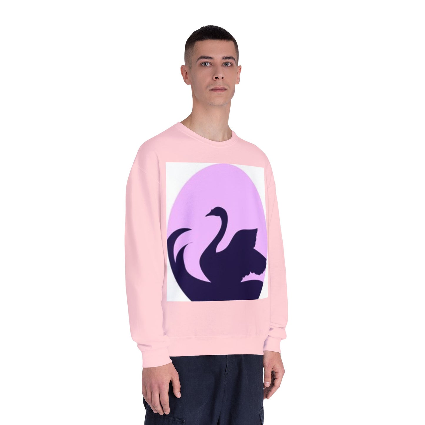 Elegant Swan Silhouette Unisex Crewneck Sweatshirt - Cozy Spring Fashion