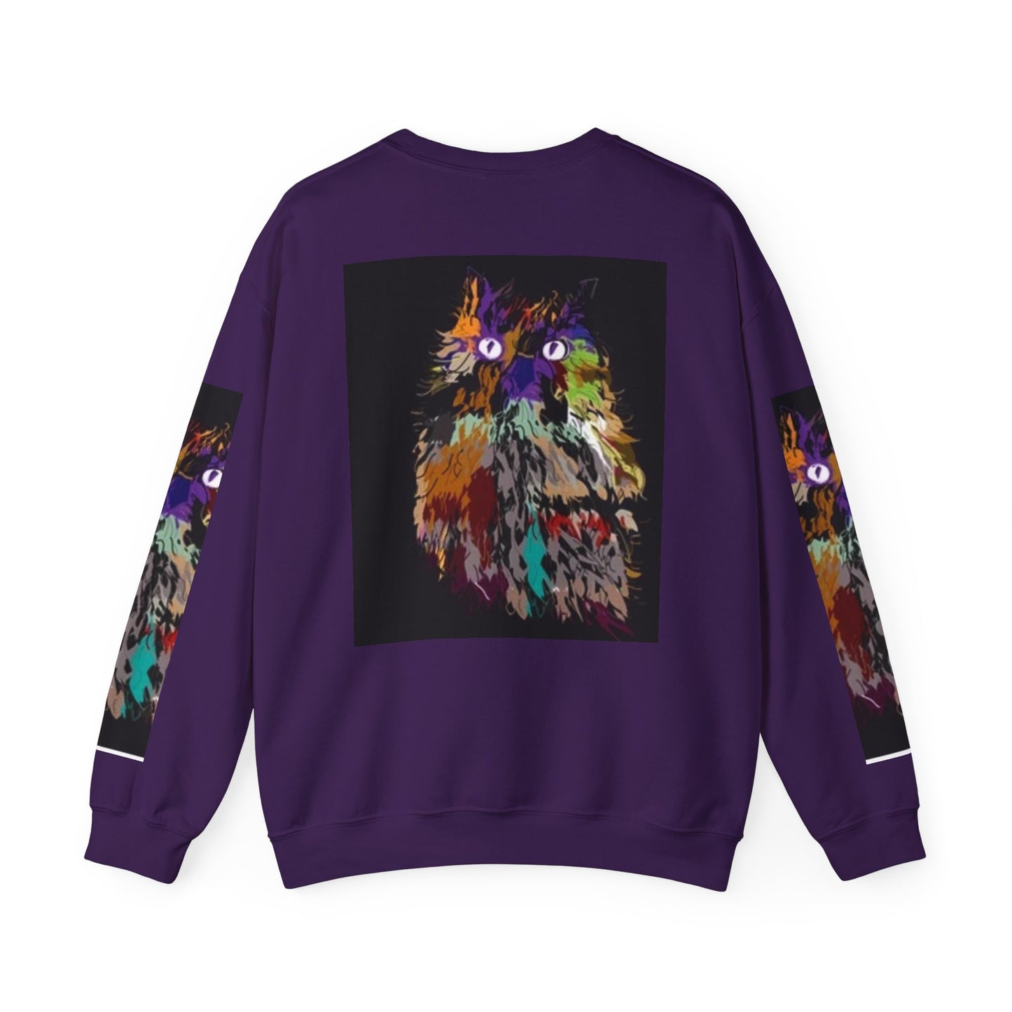 Colorful Owl Crewneck Sweatshirt - Unisex Heavy Blend™ - Cozy Art Wear for Animal Lovers