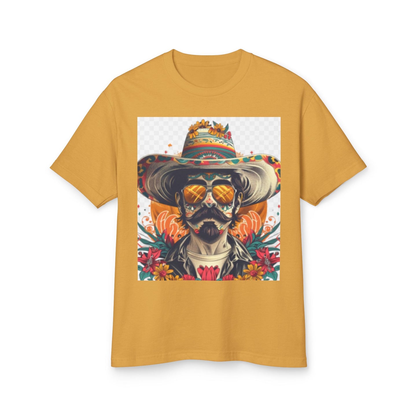Day of the Dead Heavyweight Cotton Tee - Vintage Skull Design