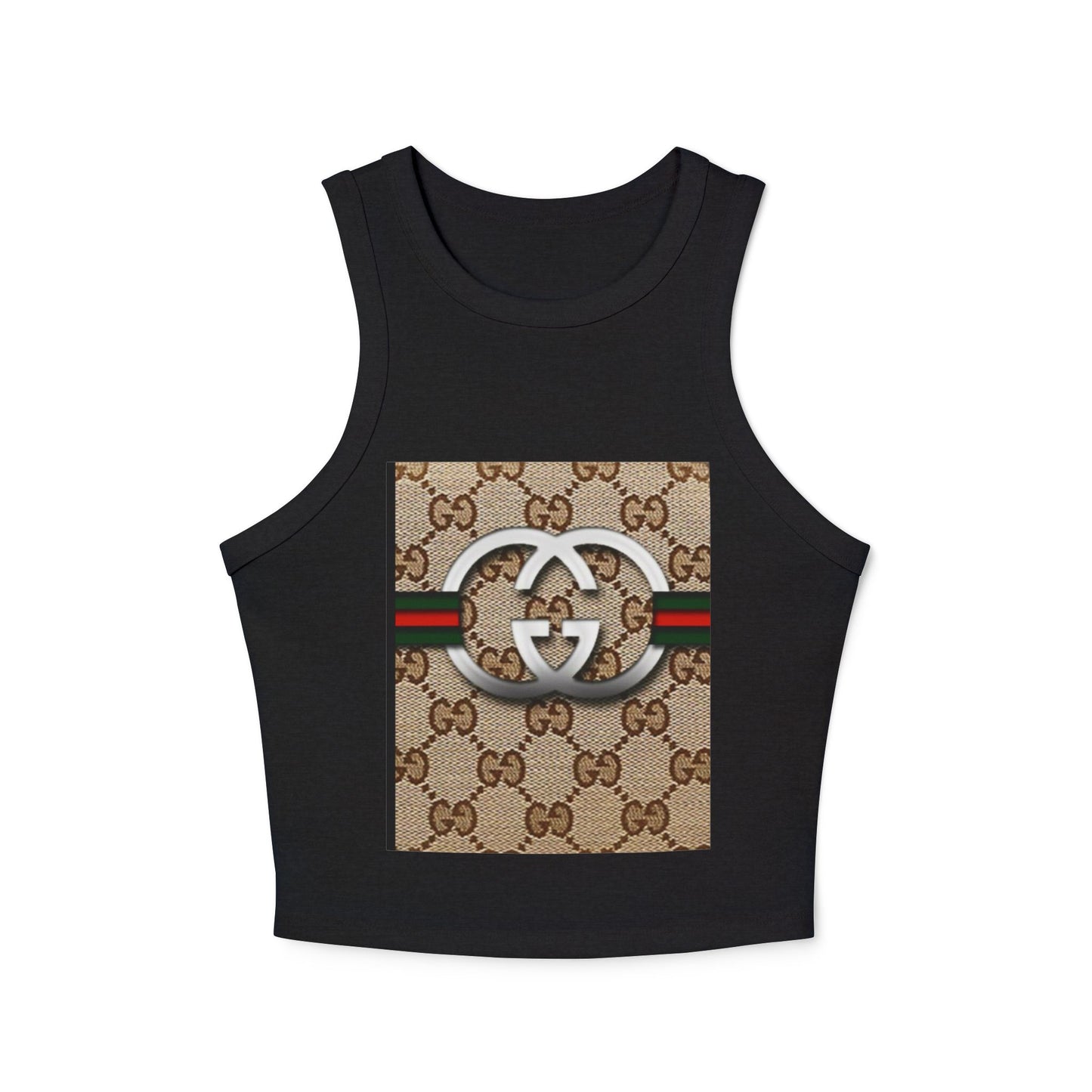 Stylish Women's Micro Rib Racer Tank Top with Iconic Gucci Design