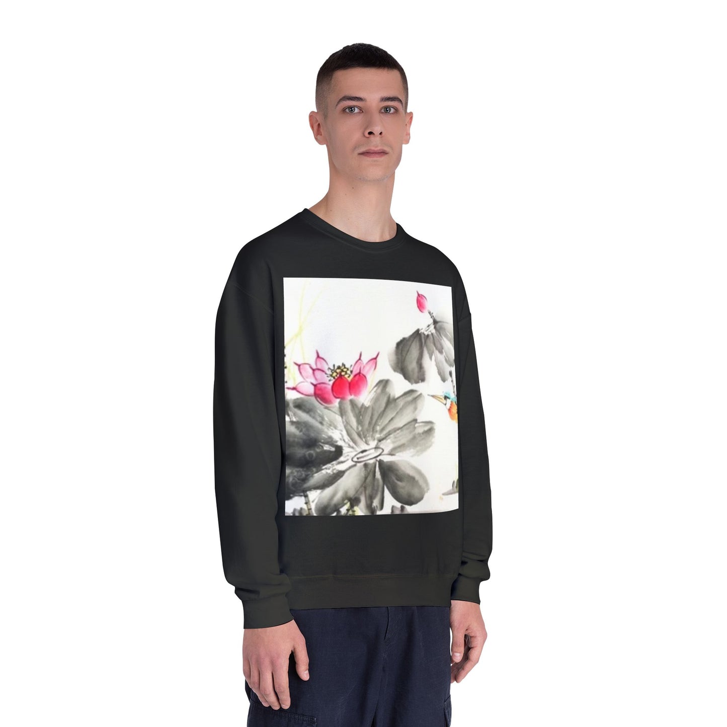 Lotus Blossom Unisex Crewneck Sweatshirt - Cozy Botanical Art Design