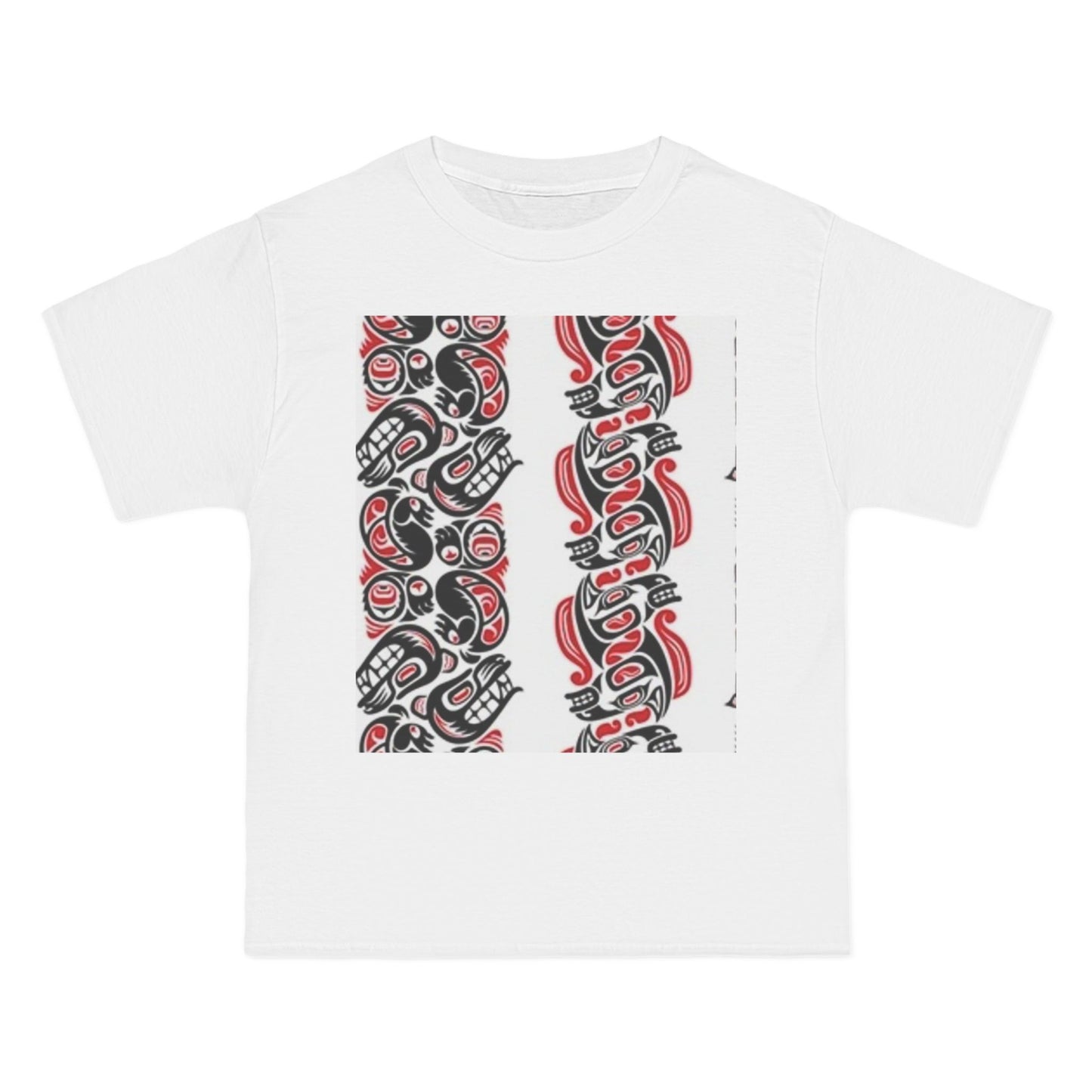 Bold Graphic Short-Sleeve T-Shirt with Tribal Design
