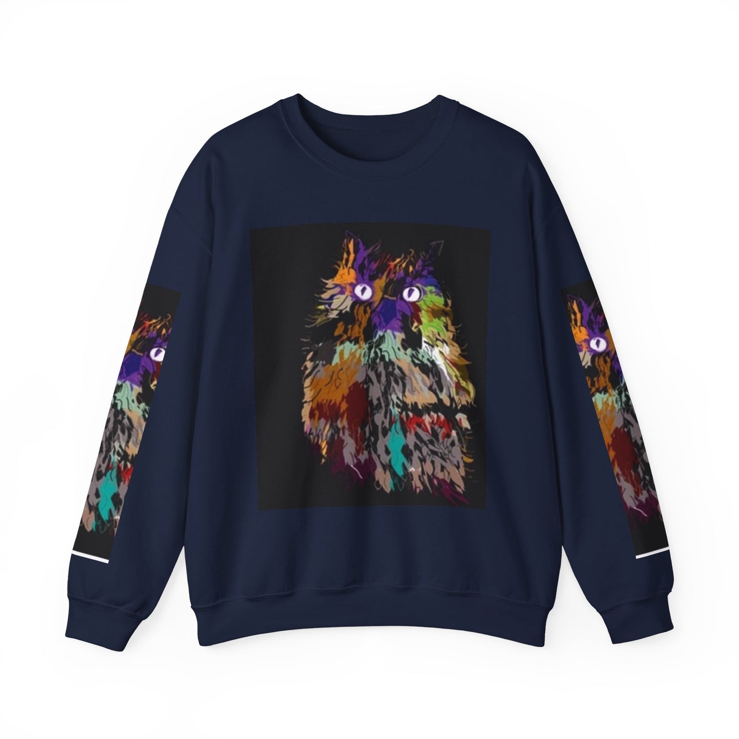 Colorful Owl Crewneck Sweatshirt - Unisex Heavy Blend™ - Cozy Art Wear for Animal Lovers
