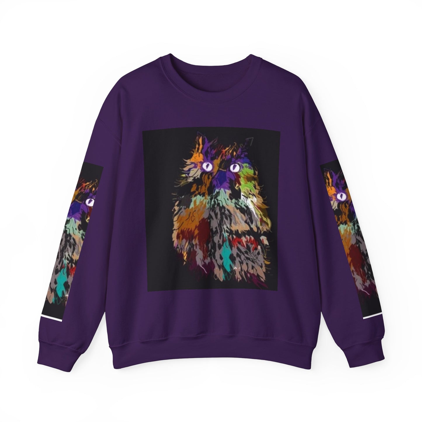 Colorful Owl Crewneck Sweatshirt - Unisex Heavy Blend™ - Cozy Art Wear for Animal Lovers