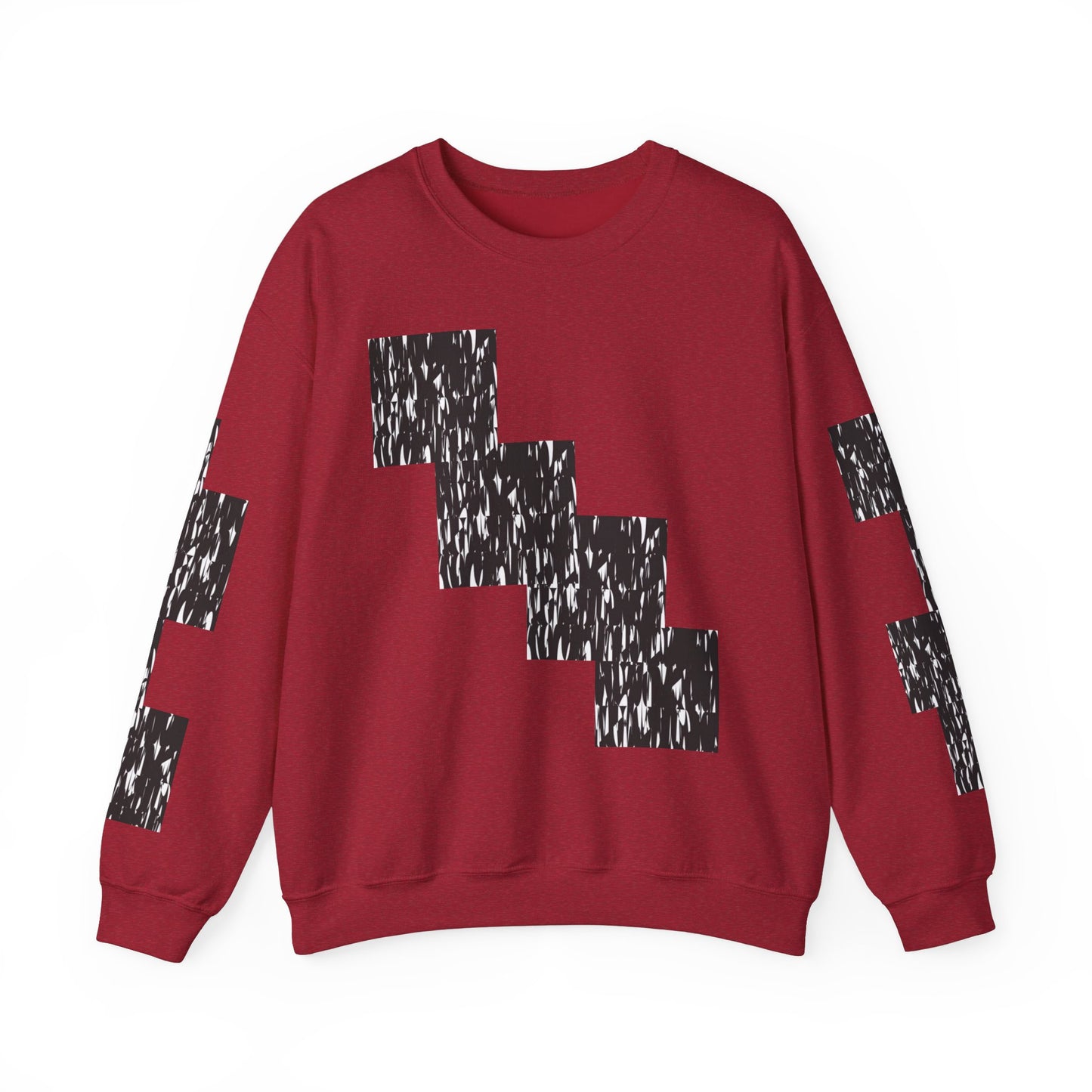Trendy Graphic Crewneck Sweatshirt | Modern Abstract Black & White Design