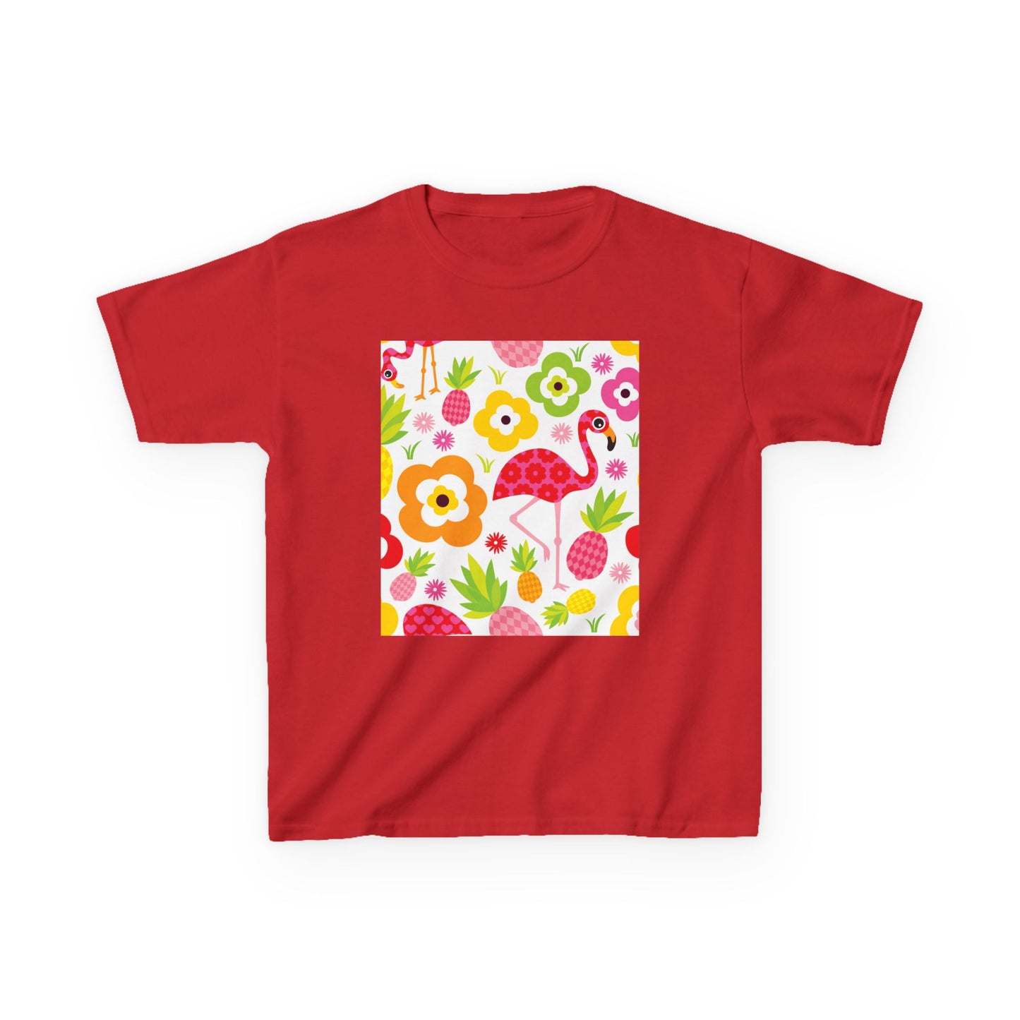 Kids Tropical Flamingo Tee - Fun & Colorful Cotton Shirt for Summer Adventures