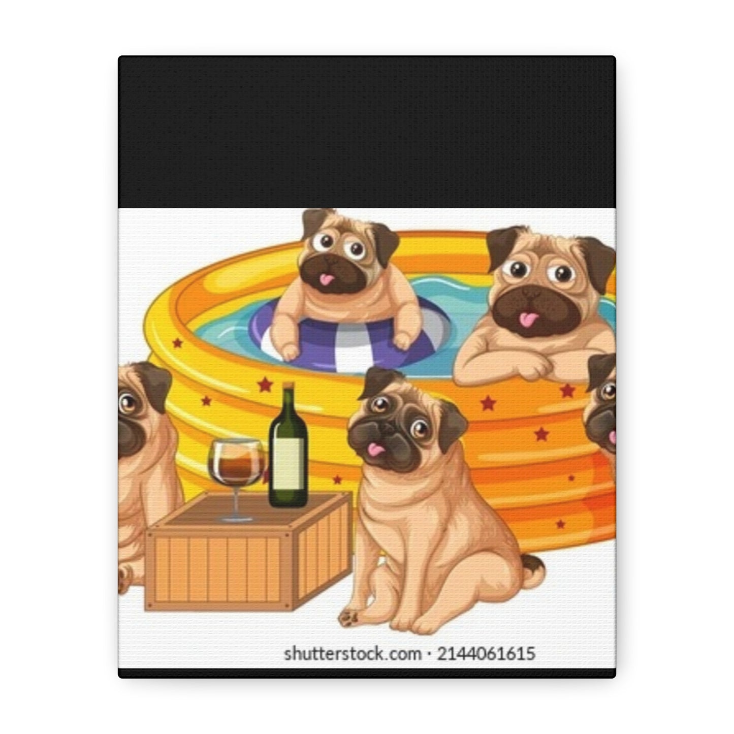 Pug Pool Party Canvas Art - Fun Pet Decor