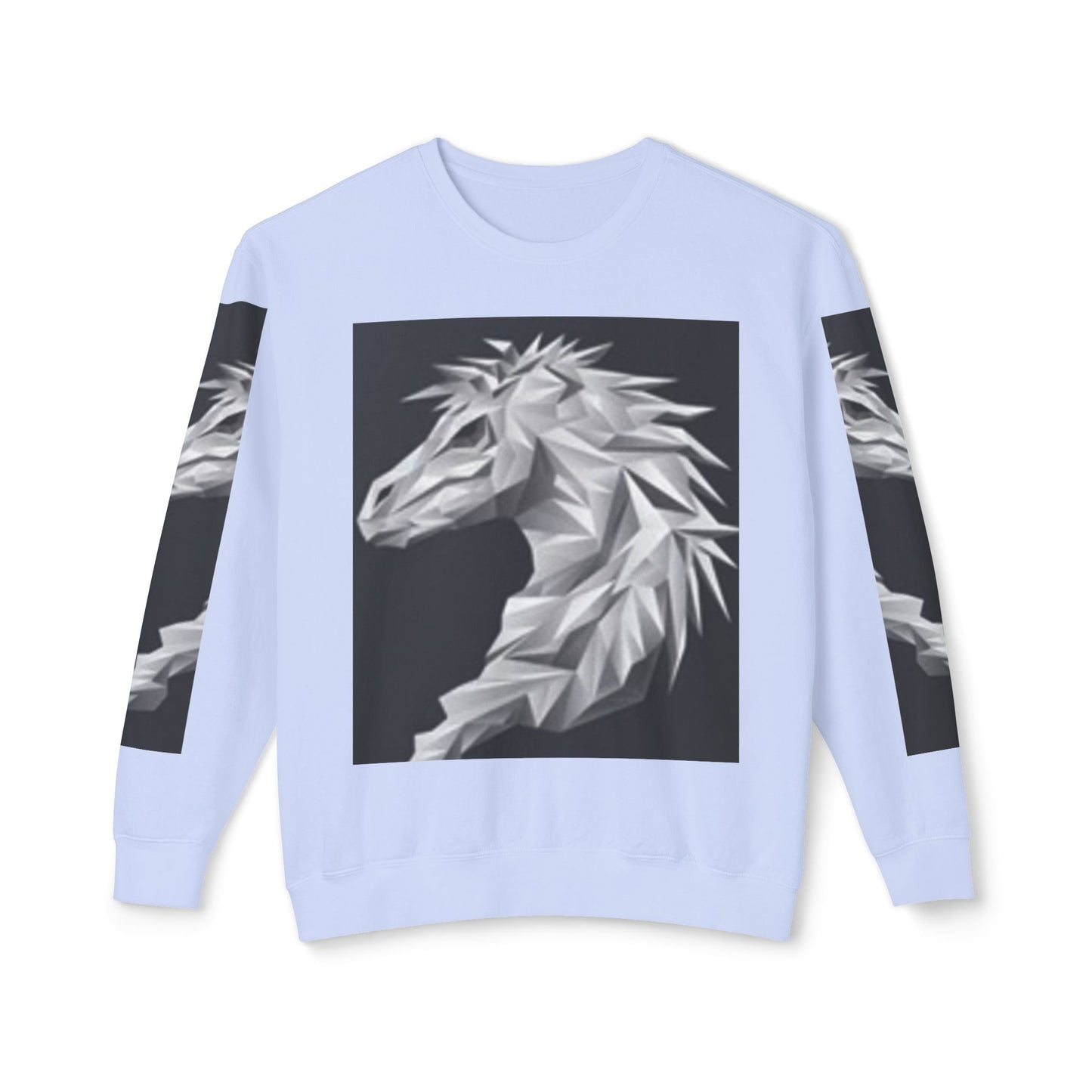 Unisex Lightweight Crewneck Sweatshirt - Stylish Geometric Horse Design