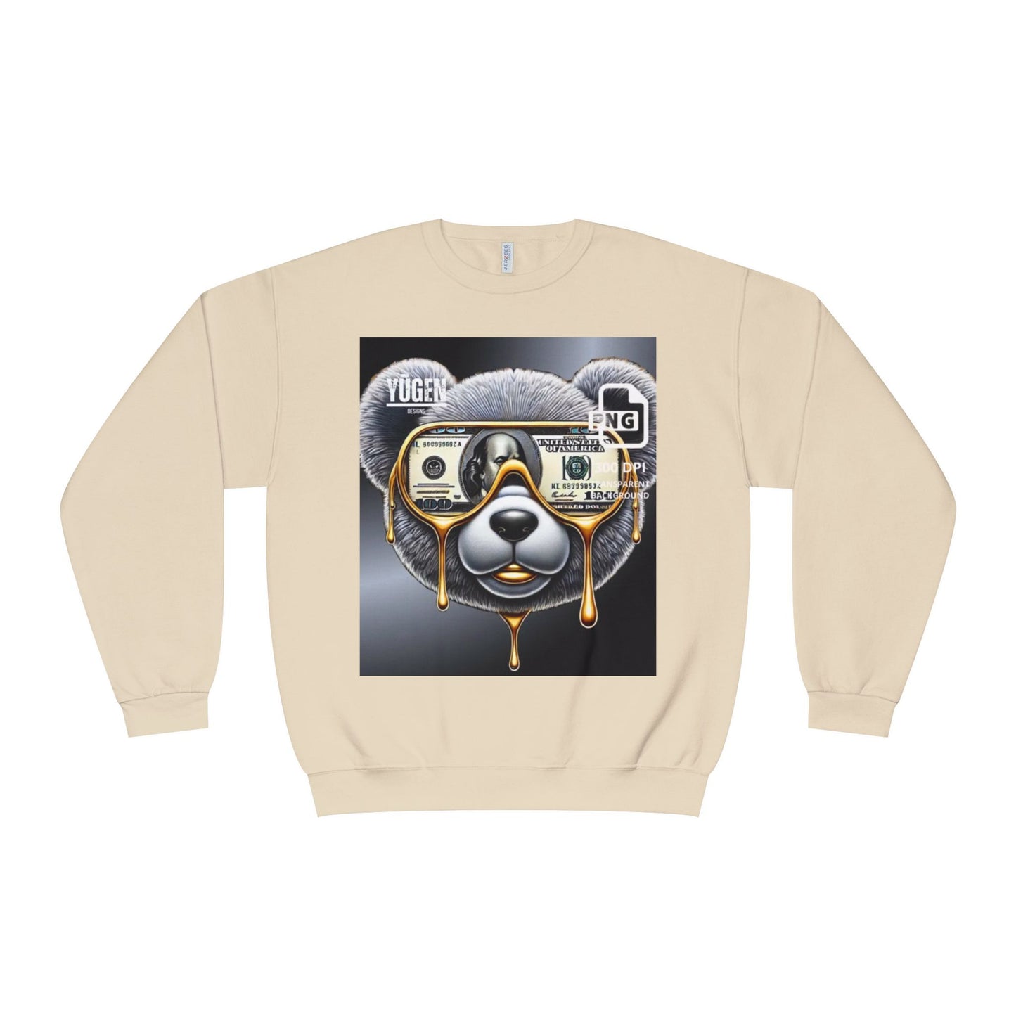 Yūgen Bear Drip Unisex Crewneck Sweatshirt - Cozy Streetwear