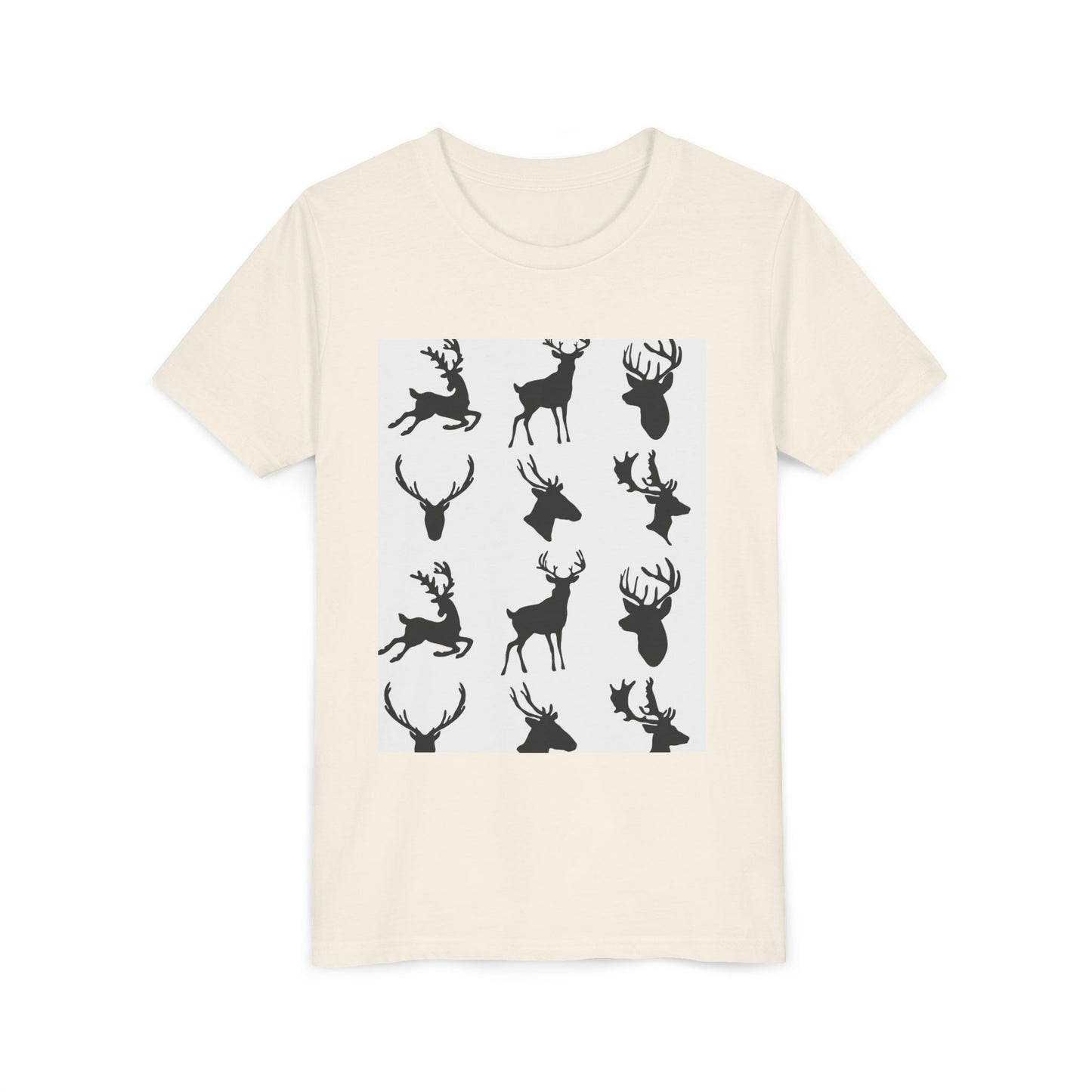 Youth Short Sleeve Tee - Stylish Reindeer Silhouettes for Winter Celebrations