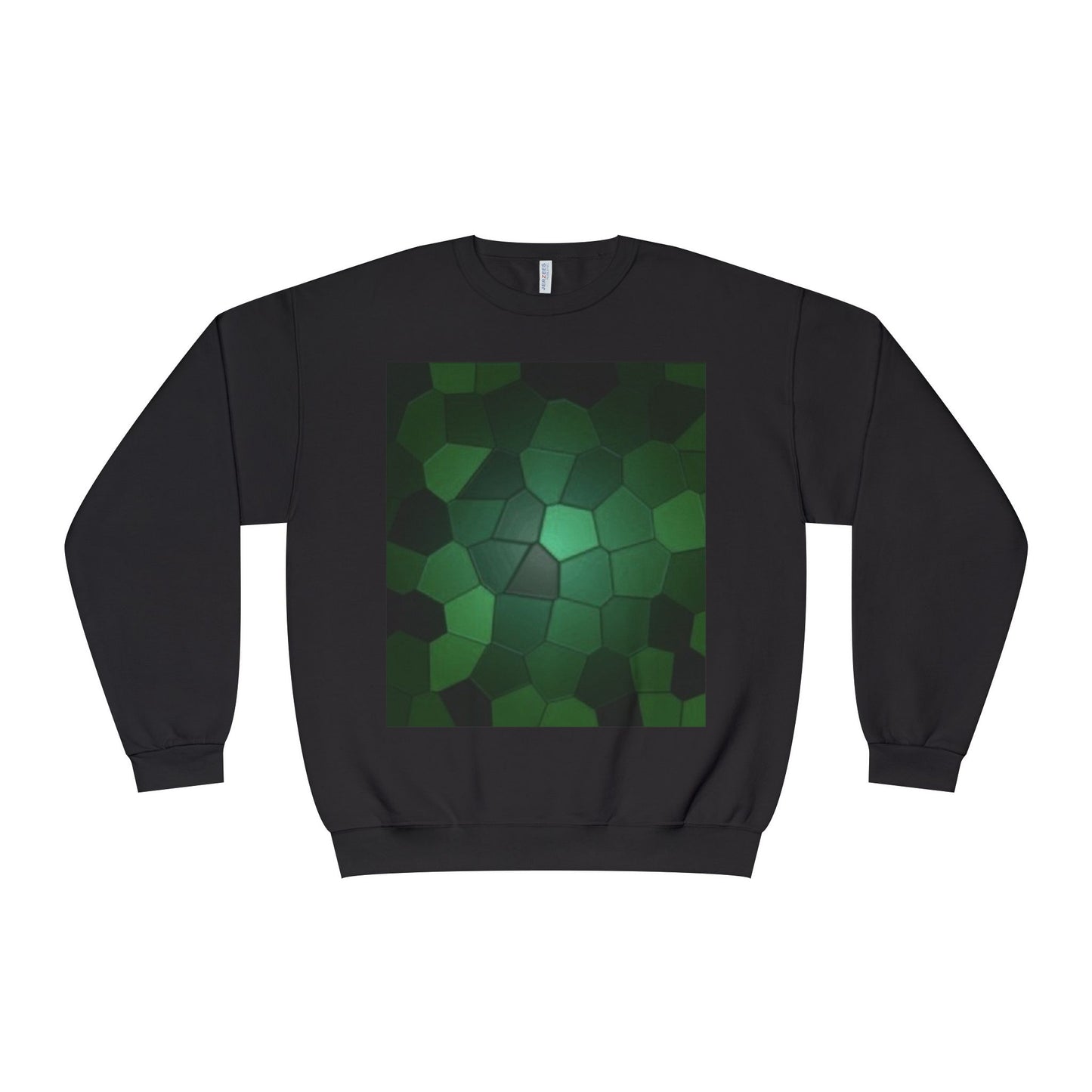 Eco-Friendly Green Hexagon Crewneck Sweatshirt | Unisex Design