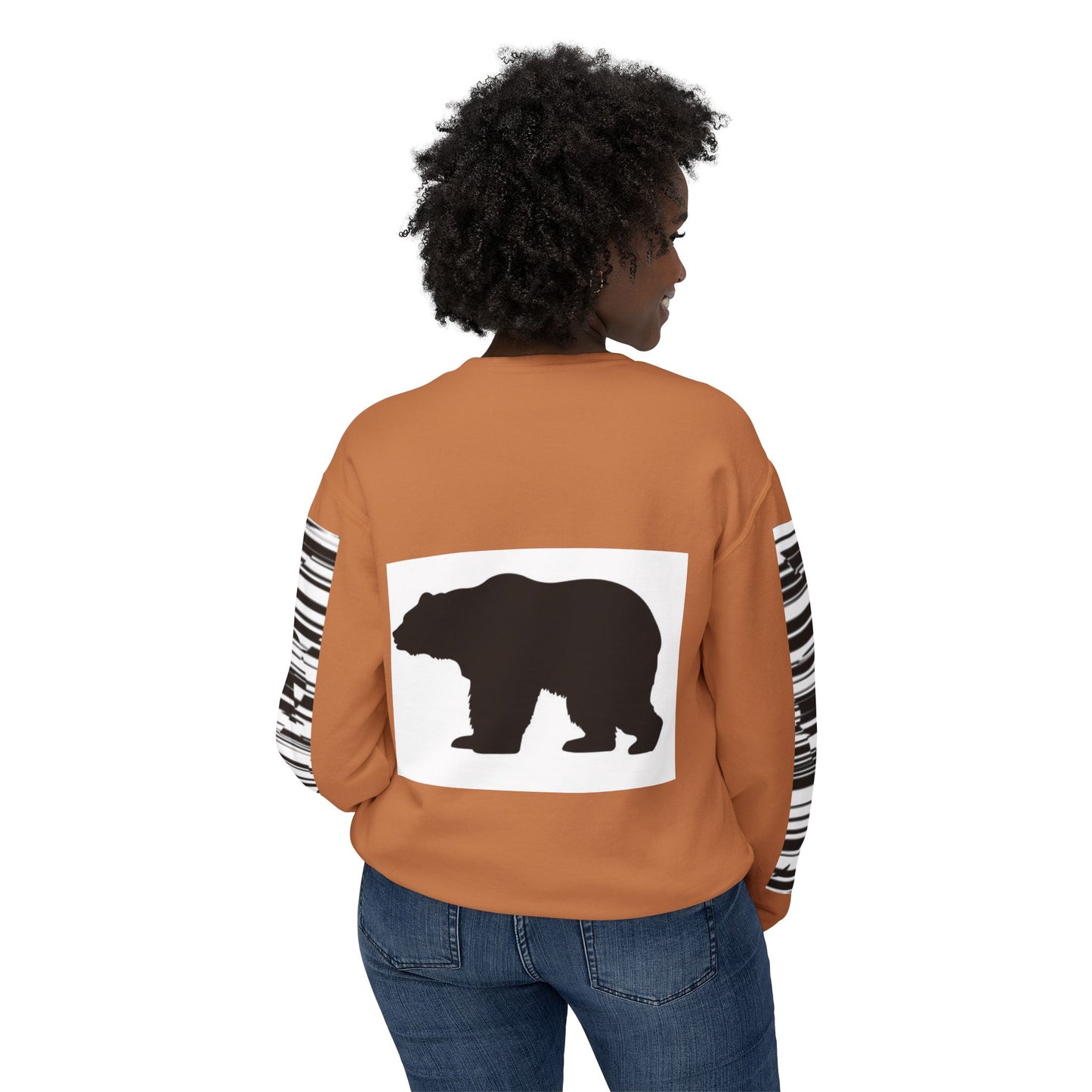 Stylish Bear Graphic Unisex Lightweight Crewneck Sweatshirt