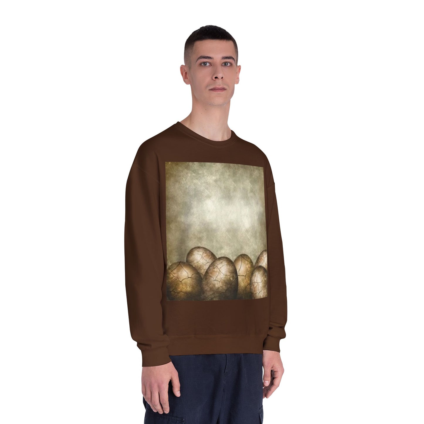 Cozy Vintage Egg Design Crewneck Sweatshirt