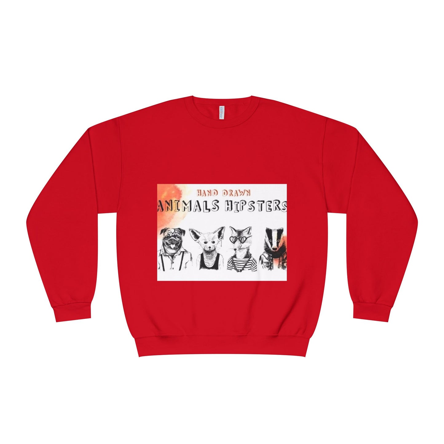 Hand Drawn Animals Hipsters Unisex Crewneck Sweatshirt