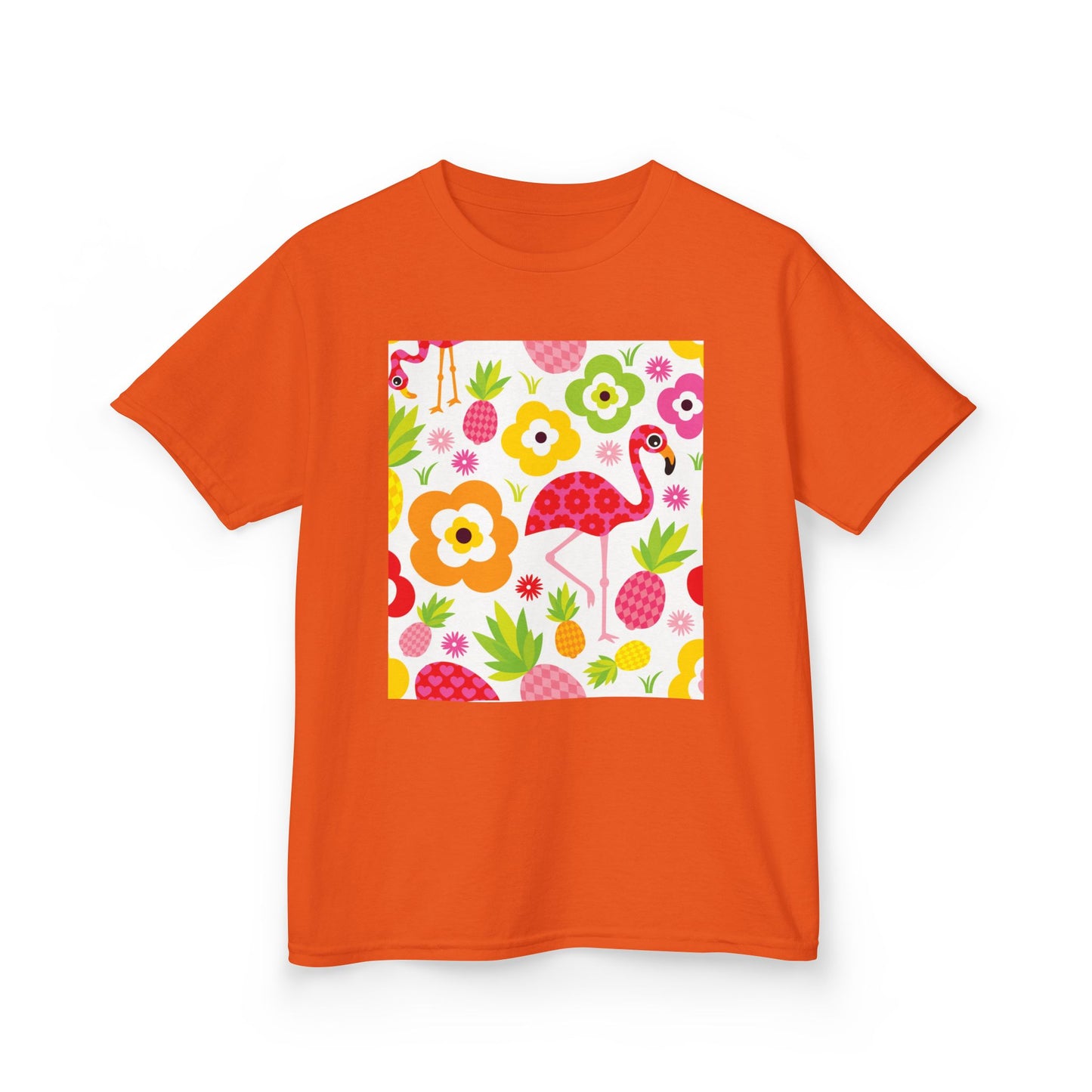 Kids Tropical Flamingo Tee - Fun & Colorful Cotton Shirt for Summer Adventures