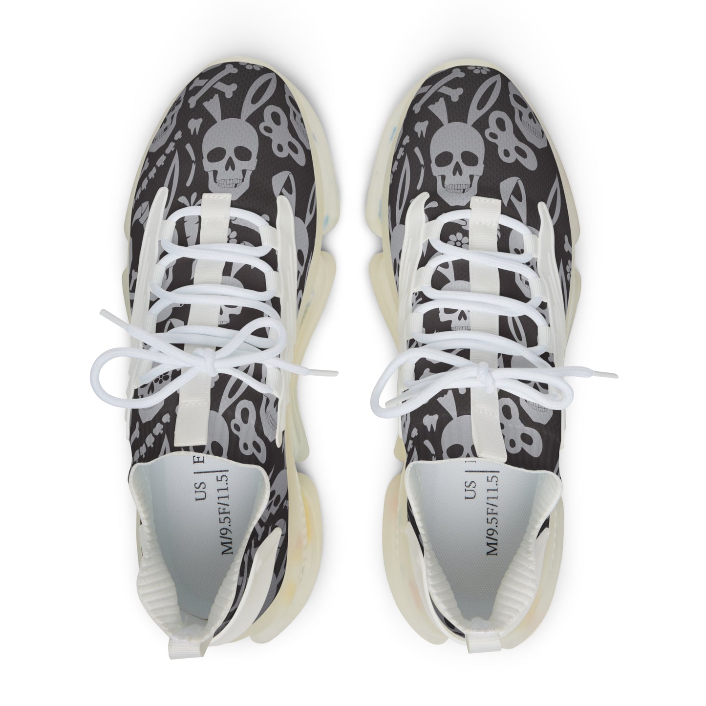 Stylish Men's Mesh Sneakers with Floral Skull Design - Trendy Athletic Footwear for Casual Wear