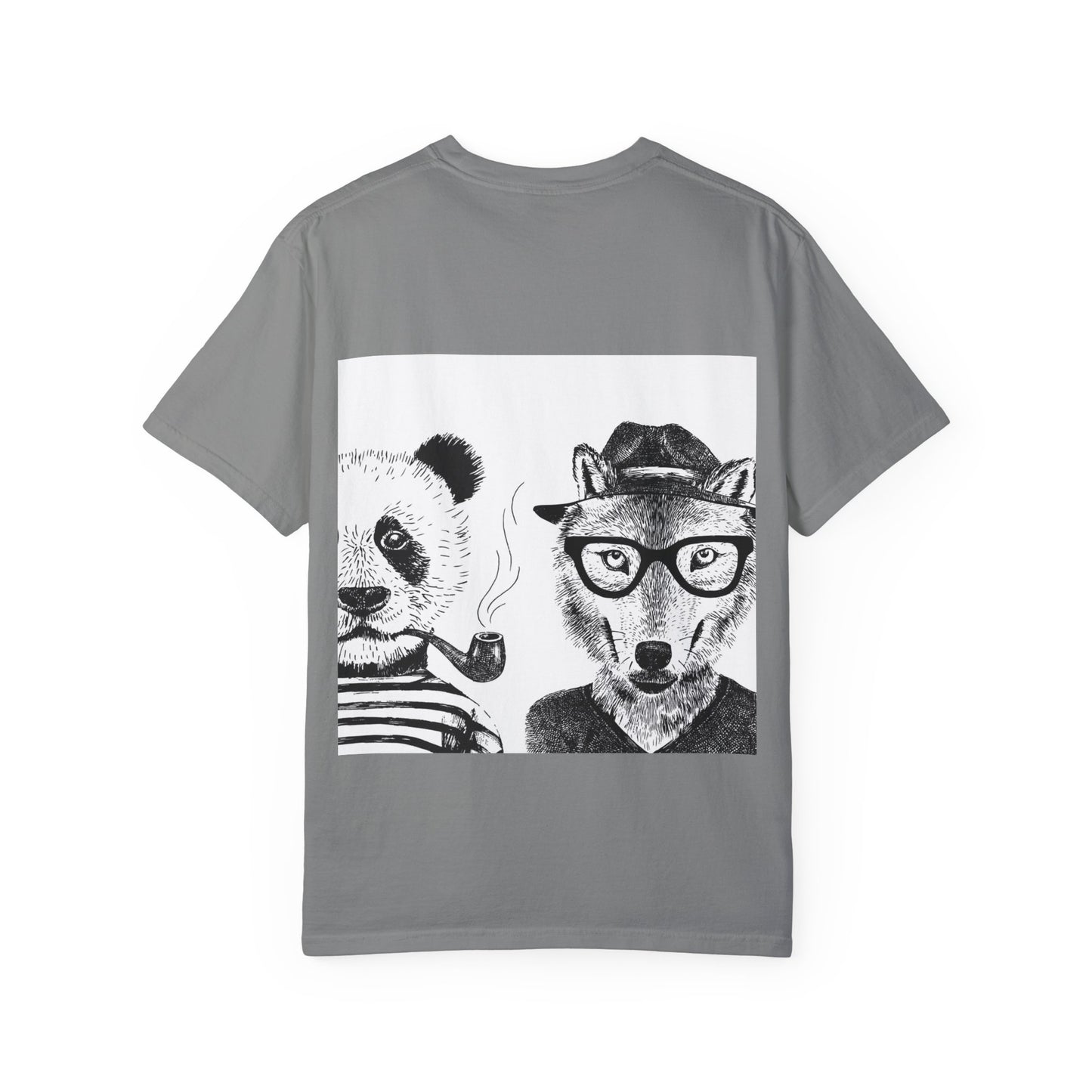 Whimsical Animals Graphic T-Shirt - Cool Fox & Panda Design