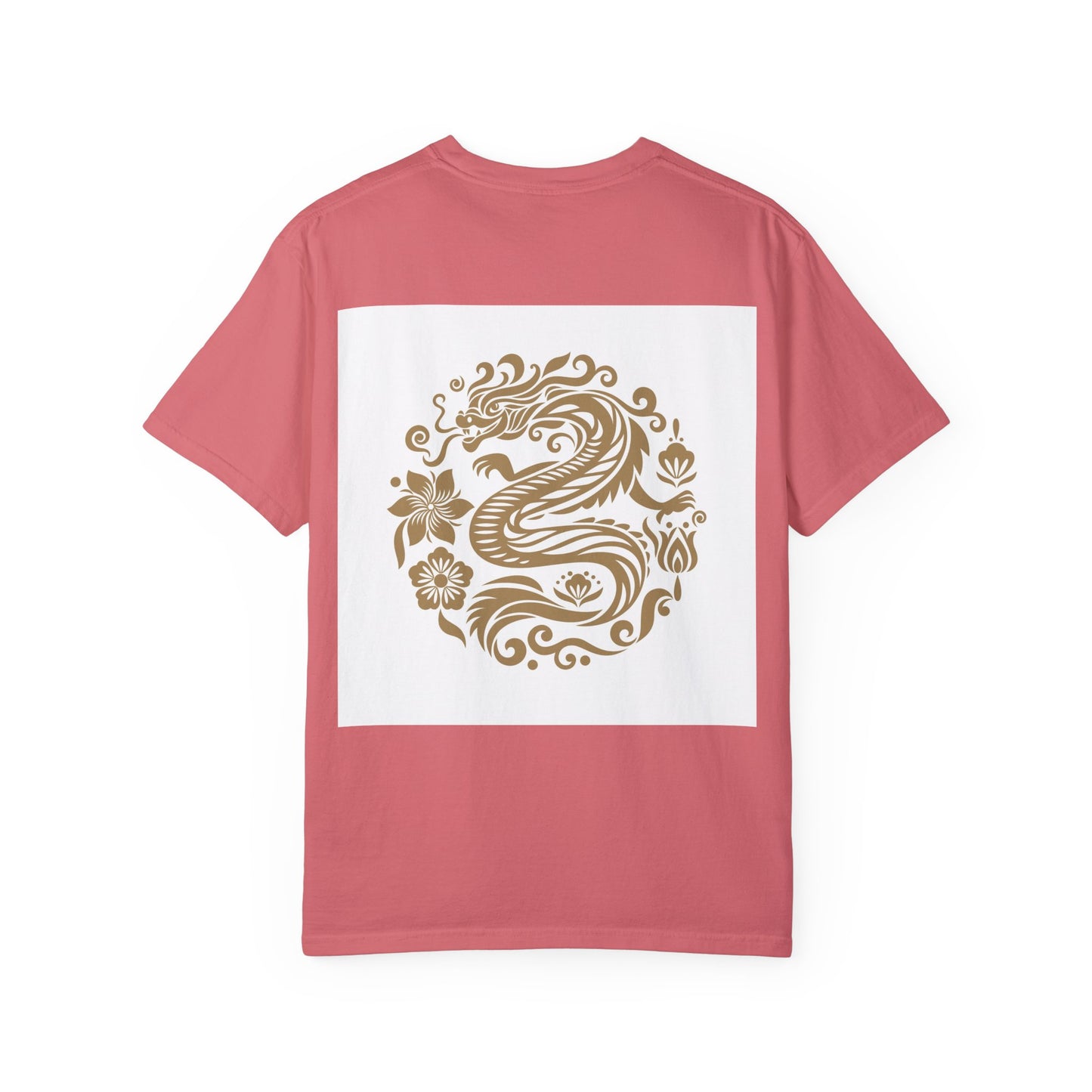Garment-Dyed Dragon Graphic T-shirt for Nature Lovers