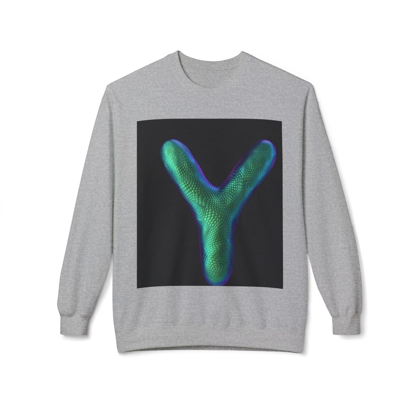 Unisex Y Graphic Fleece Crewneck Sweatshirt - Cozy Modern Style