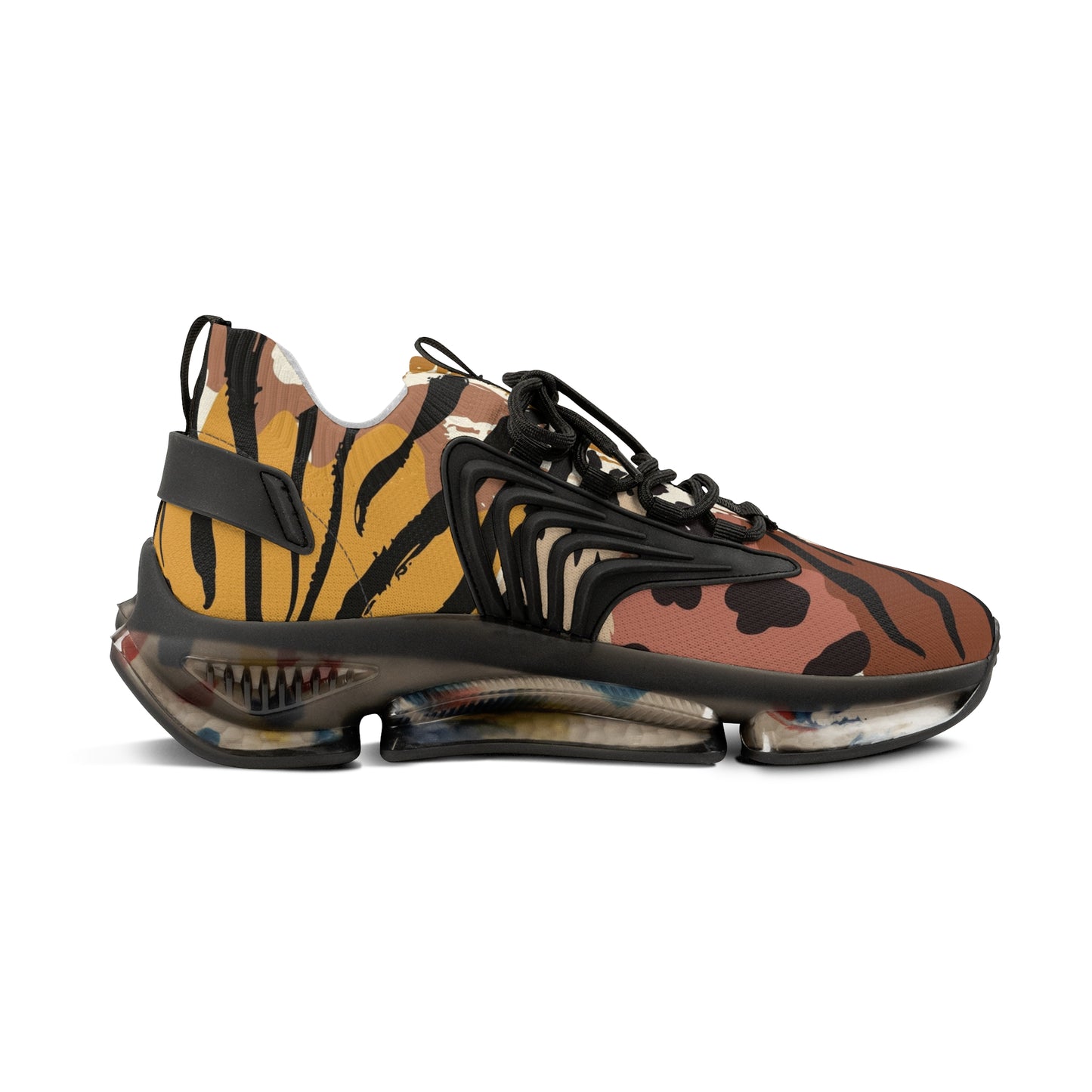 Stylish Tiger Print Mesh Sneakers for Men - Trendy Athletic Footwear