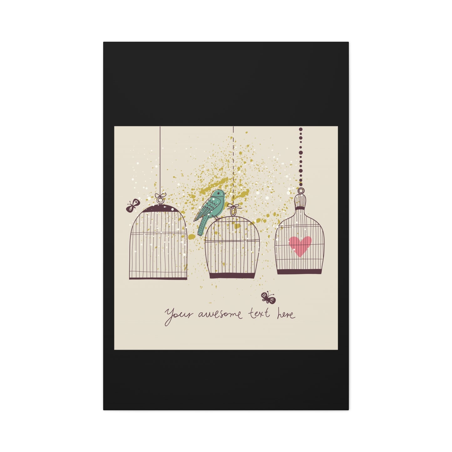 Whimsical Birdcage Canvas Wall Art - Personalized Home Decor
