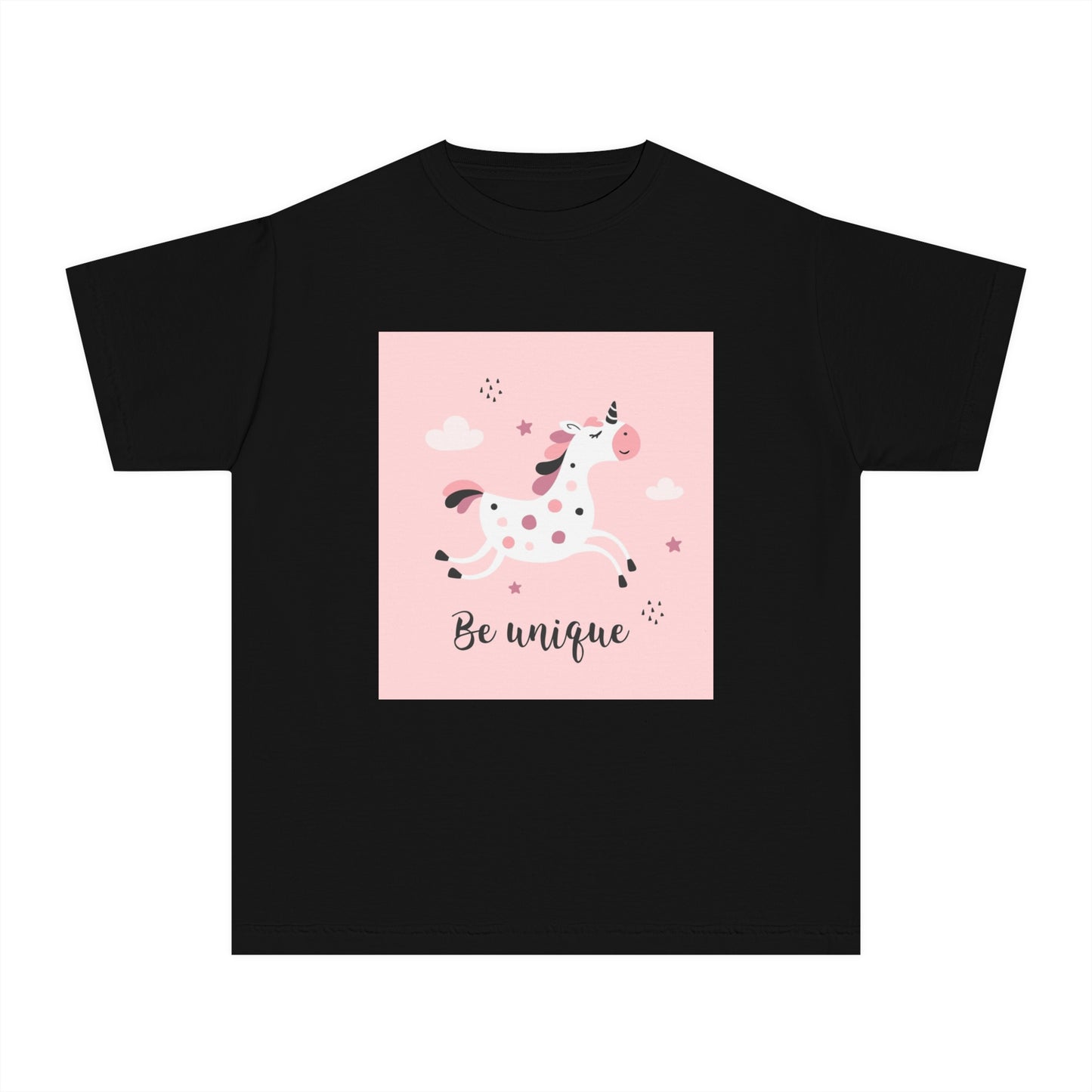 Girls' Unicorn T-Shirt - 'Be Unique' Midweight Tee