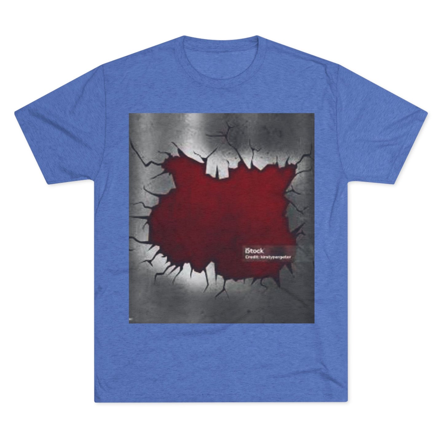 Bold Graphic Unisex Tri-Blend Crew Tee - Edgy Cracked Wall Design