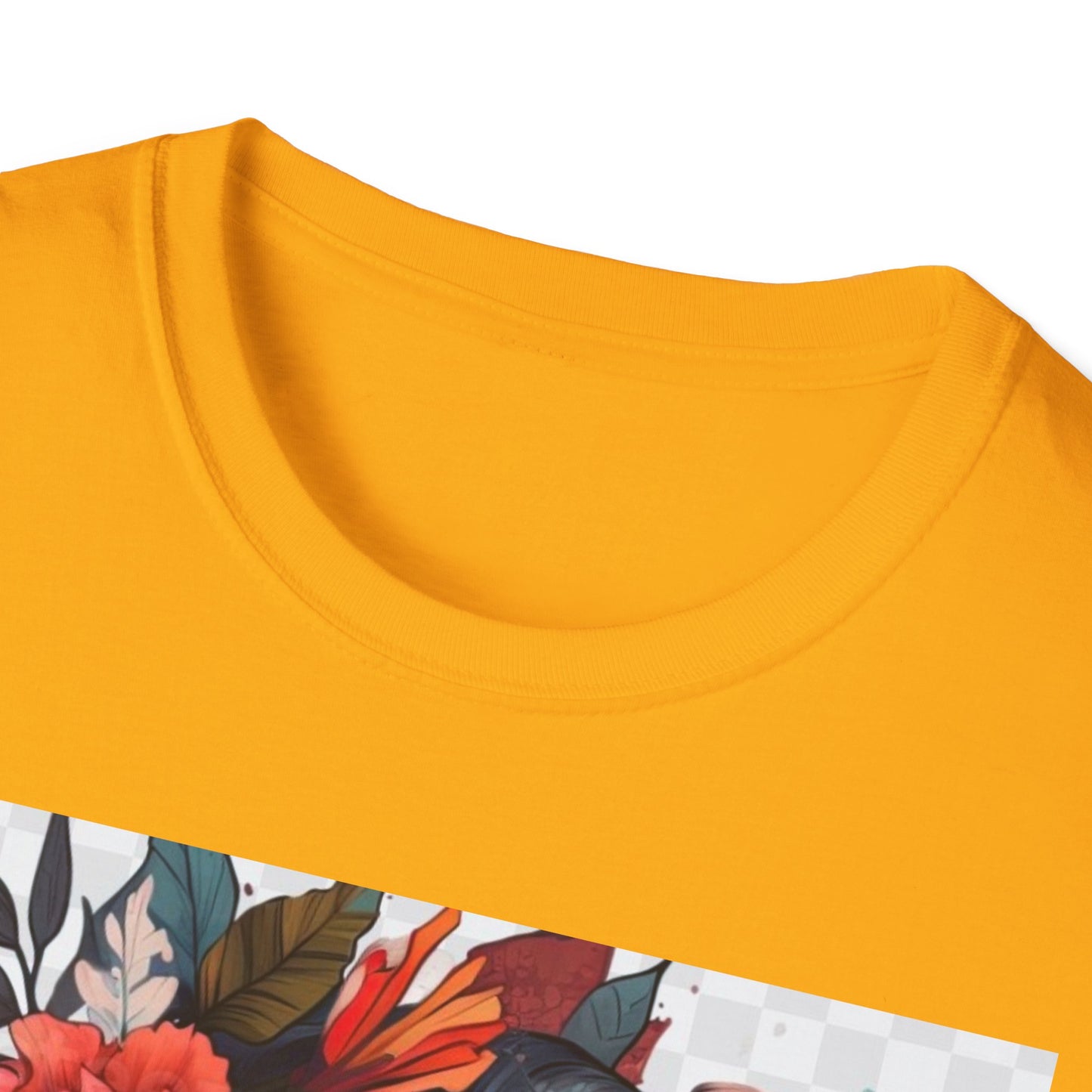 Bold Floral Art Unisex Softstyle T-Shirt