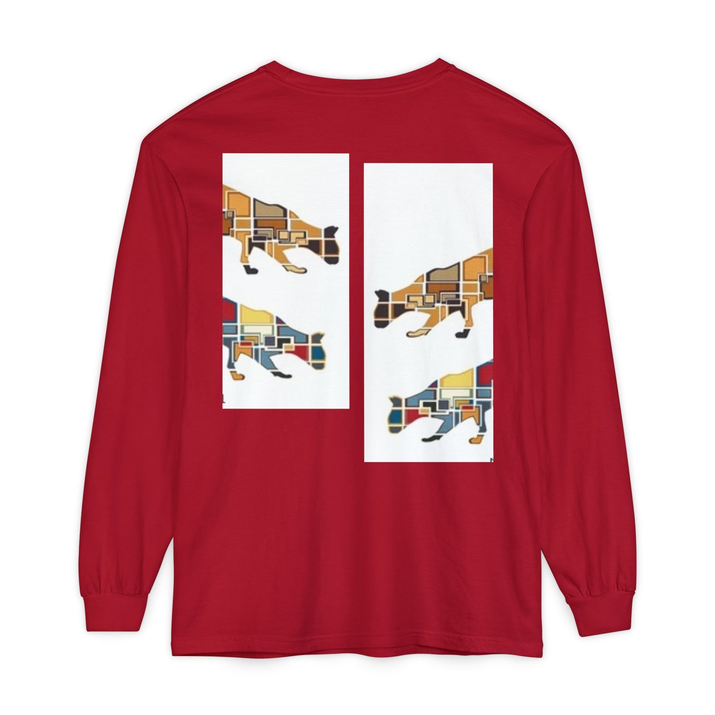 Artful Cat Silhouette Long Sleeve T-Shirt - Perfect for Animal Lovers