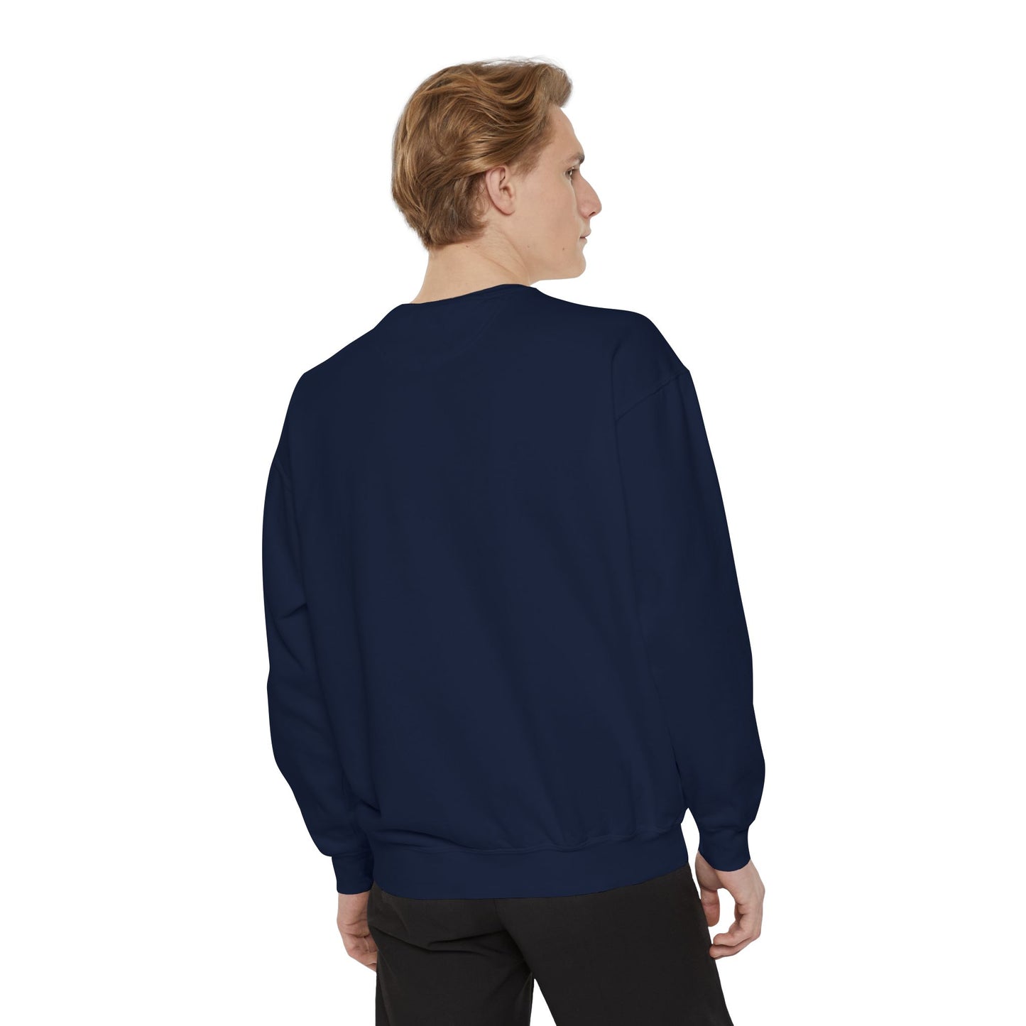 Vintage-Inspired Unisex Garment-Dyed Sweatshirt with Retro Monkey Design
