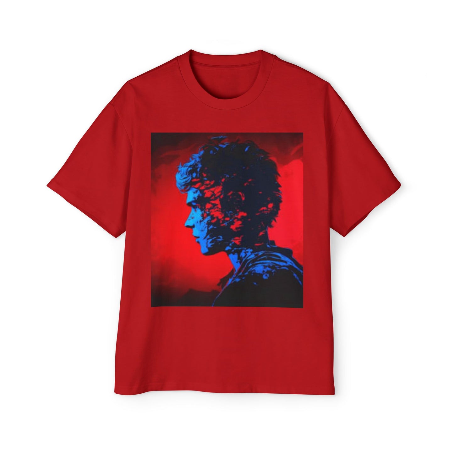 Men's Oversized Graphic Tee - Bold Artistic Profile Design