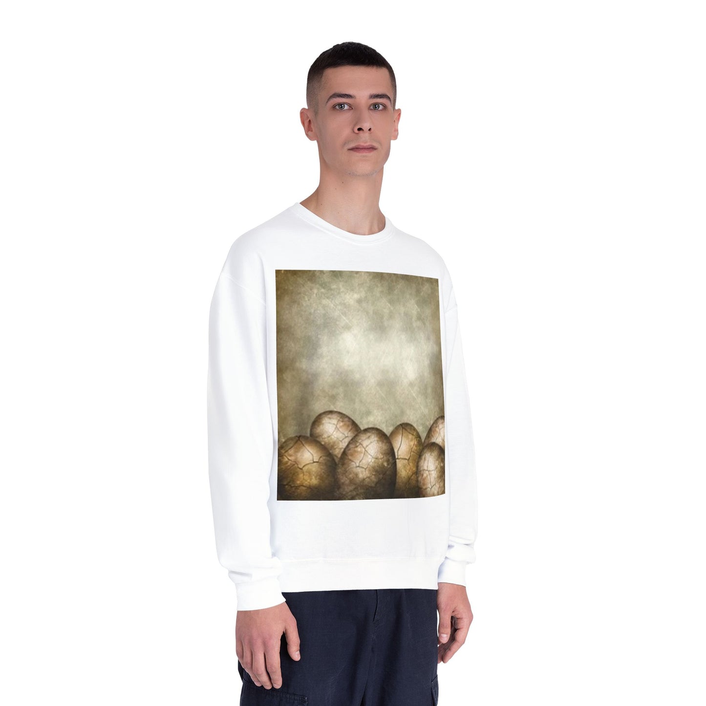 Cozy Vintage Egg Design Crewneck Sweatshirt