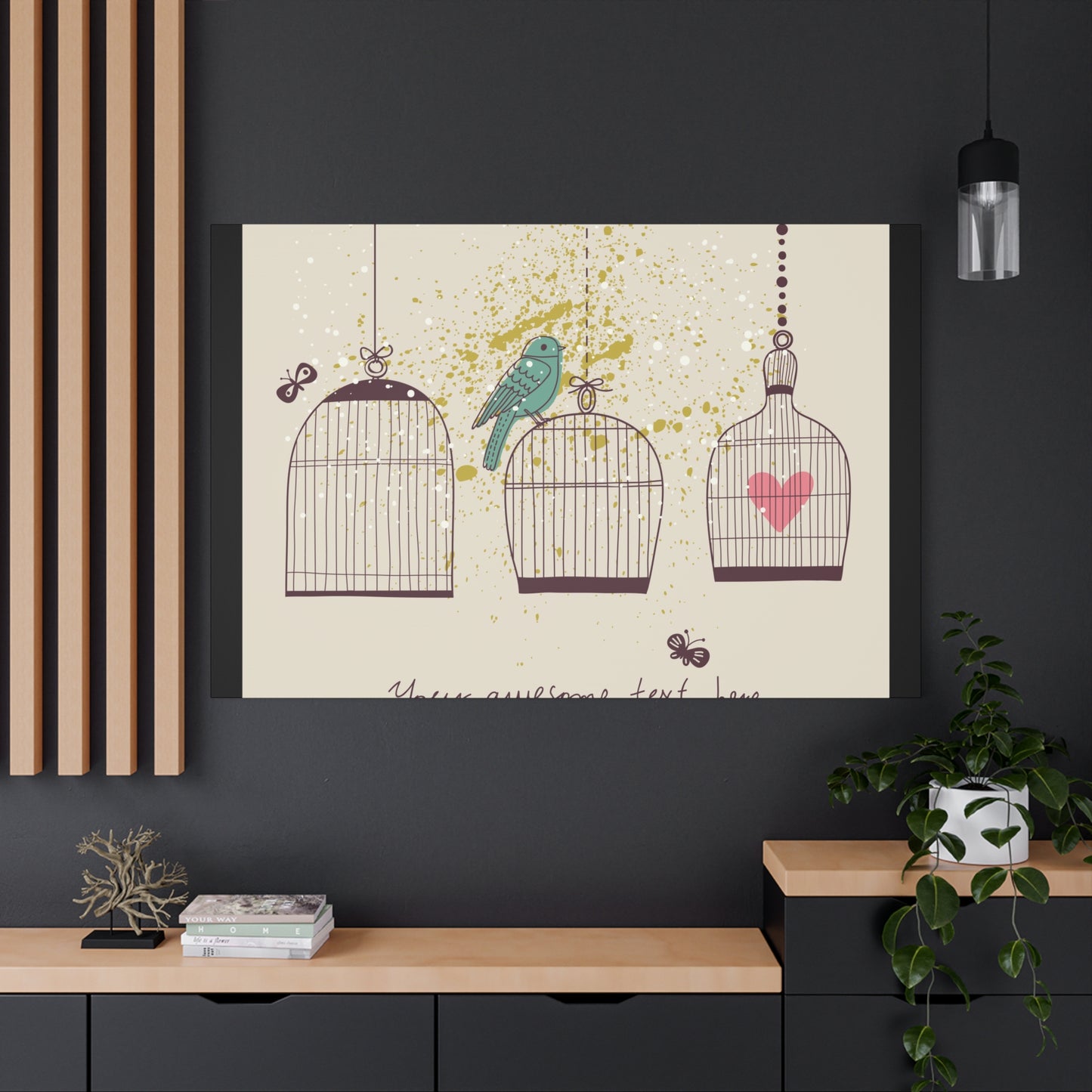Whimsical Birdcage Canvas Wall Art - Personalized Home Decor