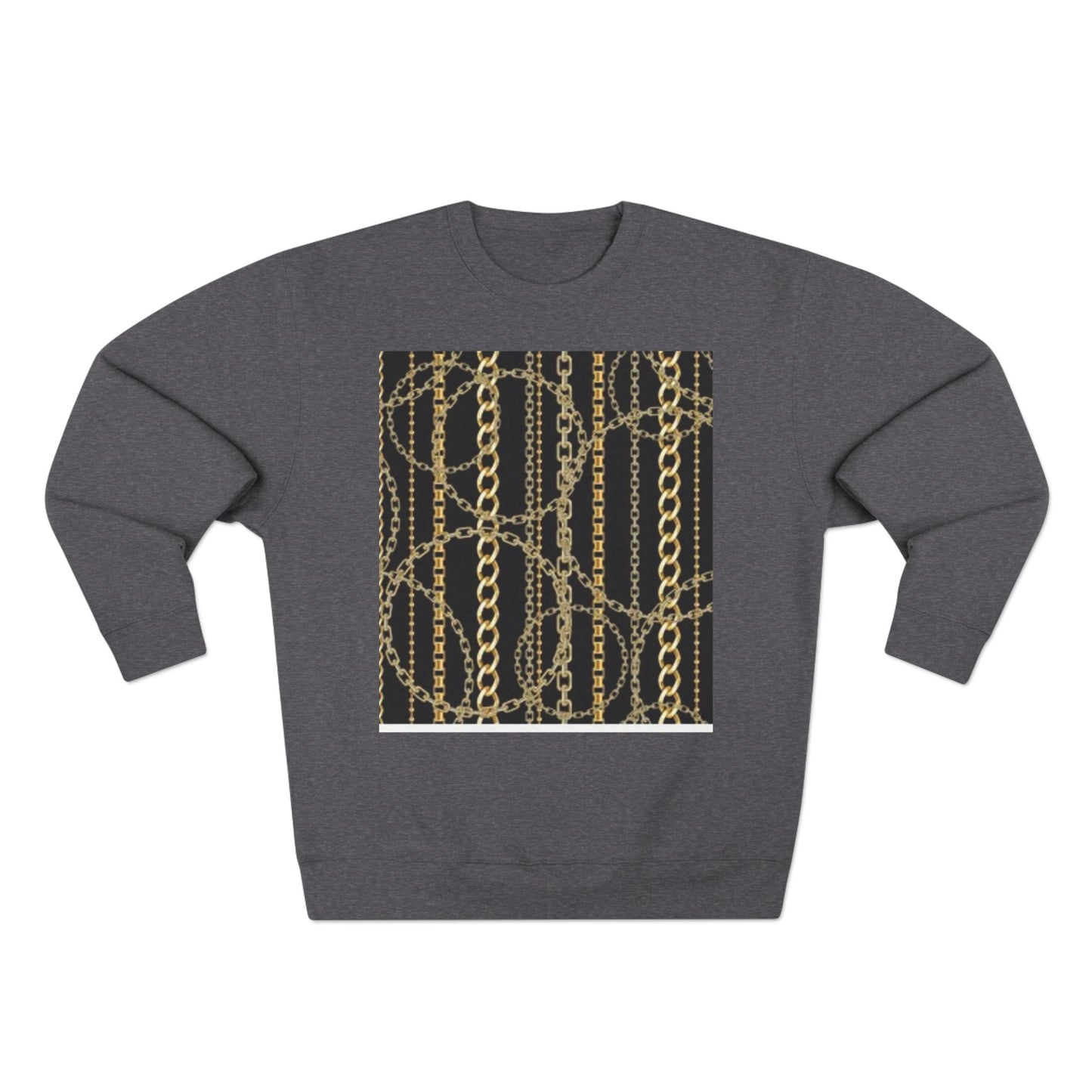 Gold Chain Pattern Unisex Crewneck Sweatshirt - Stylish, Comfortable, Perfect for Casual Wear