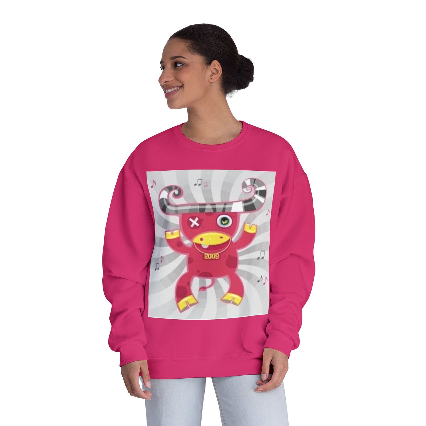 Fun Cartoon Monster Crewneck Sweatshirt - Unisex
