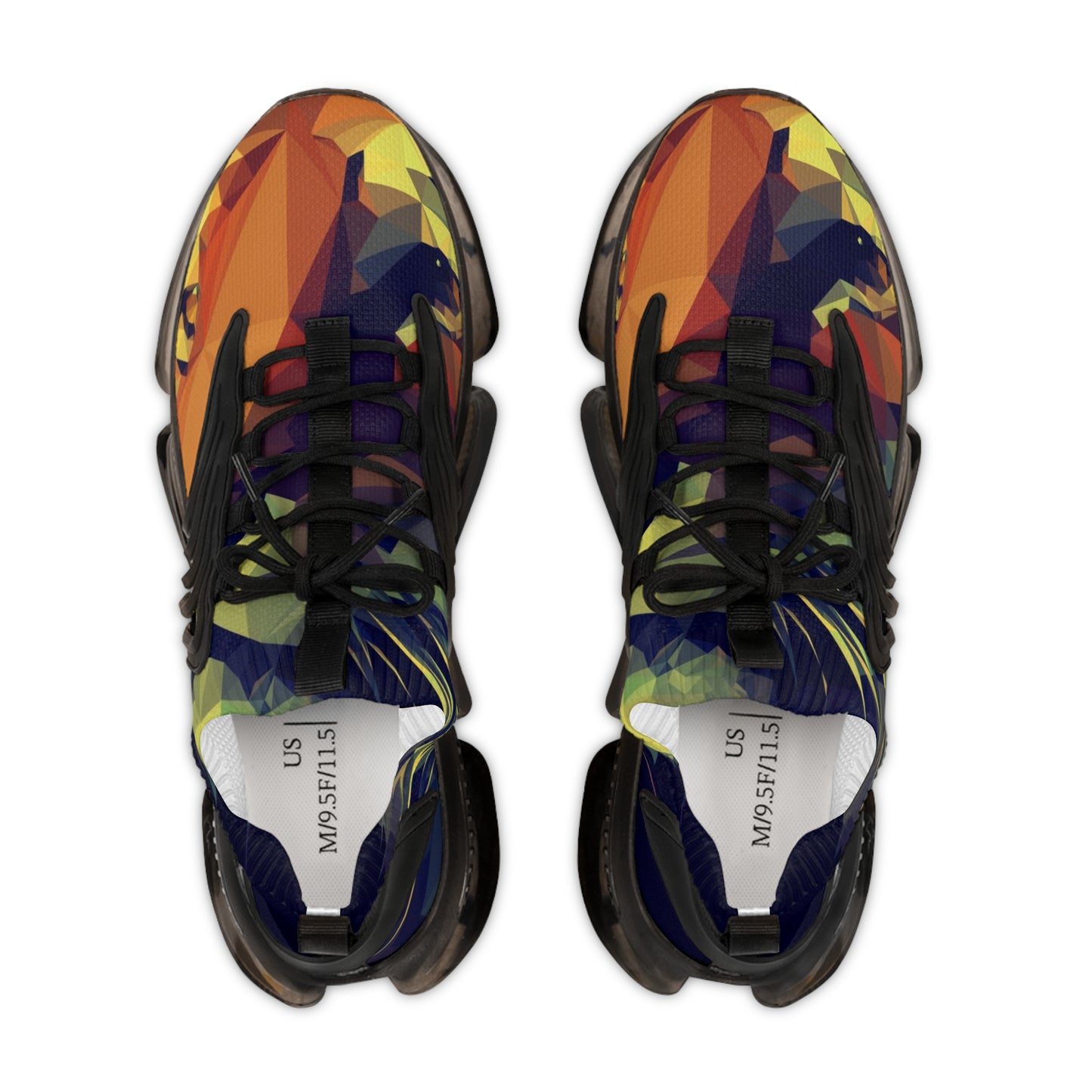 Vibrant Geometric Men's Mesh Sneakers - Colorful & Comfortable Sports Footwear