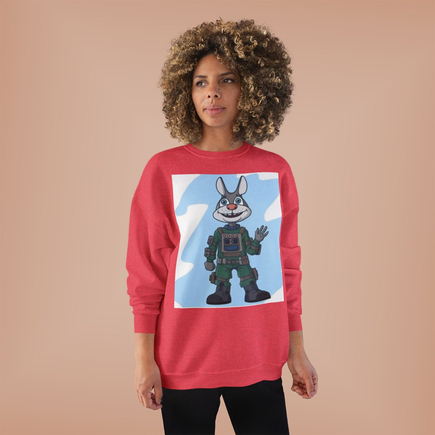 Unisex EcoSmart® Crewneck Sweatshirt - Playful Cartoon Character Design