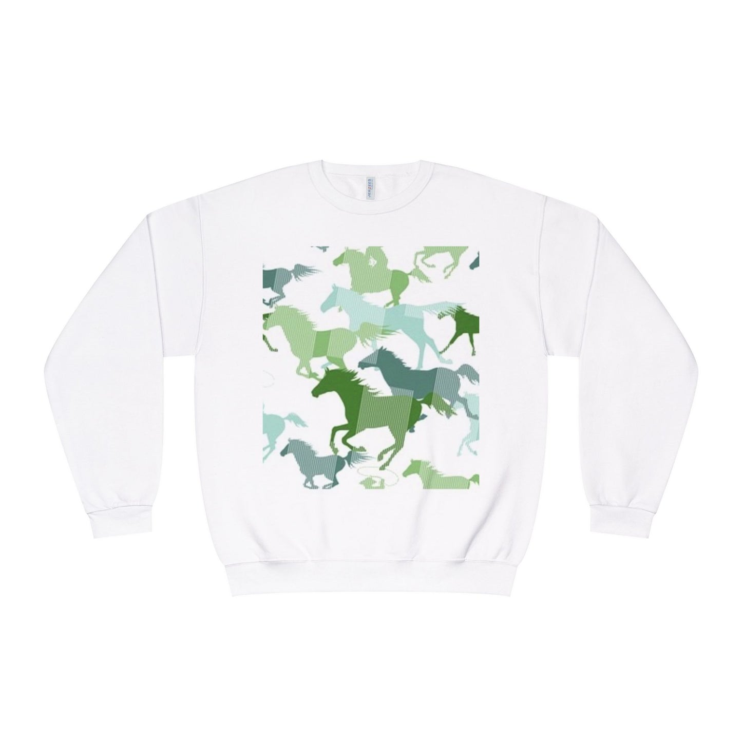 Equestrian Spirit Unisex Crewneck Sweatshirt - Green Horse Design