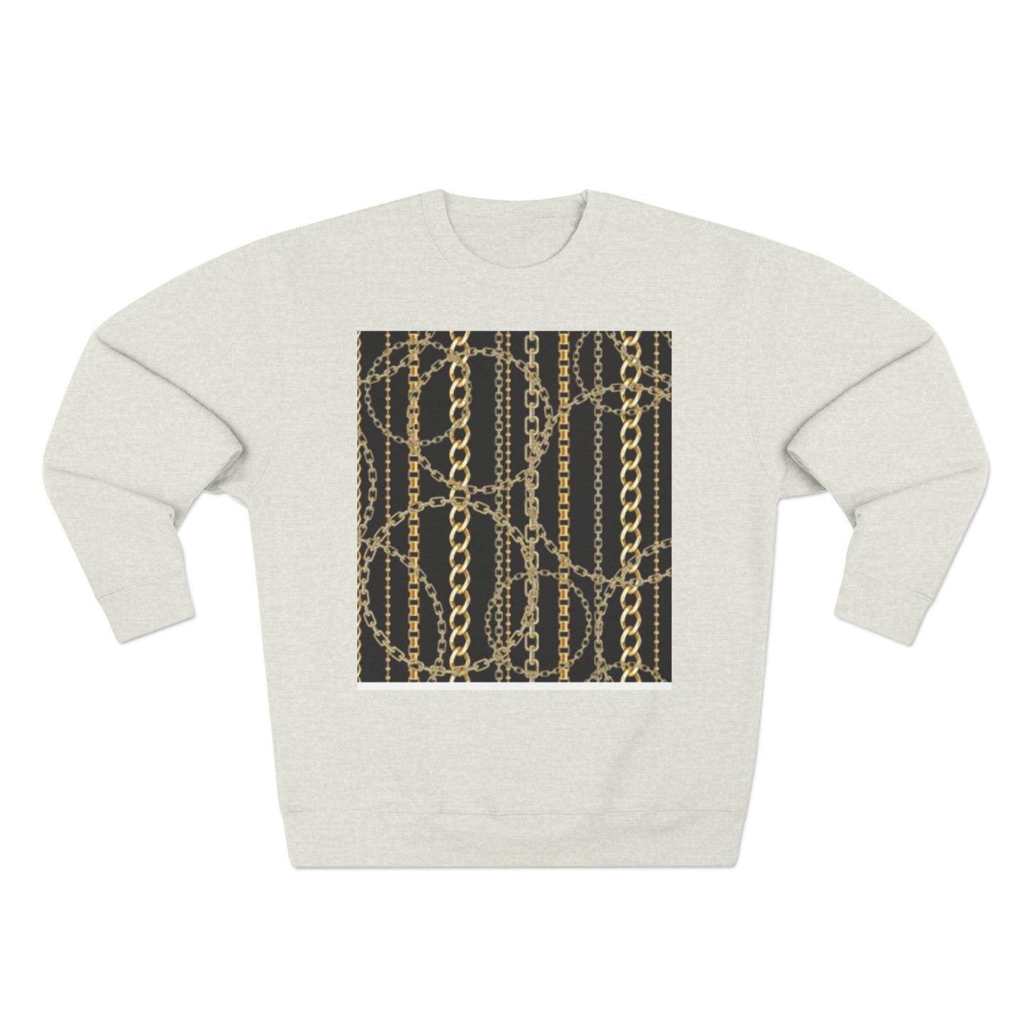 Gold Chain Pattern Unisex Crewneck Sweatshirt - Stylish, Comfortable, Perfect for Casual Wear