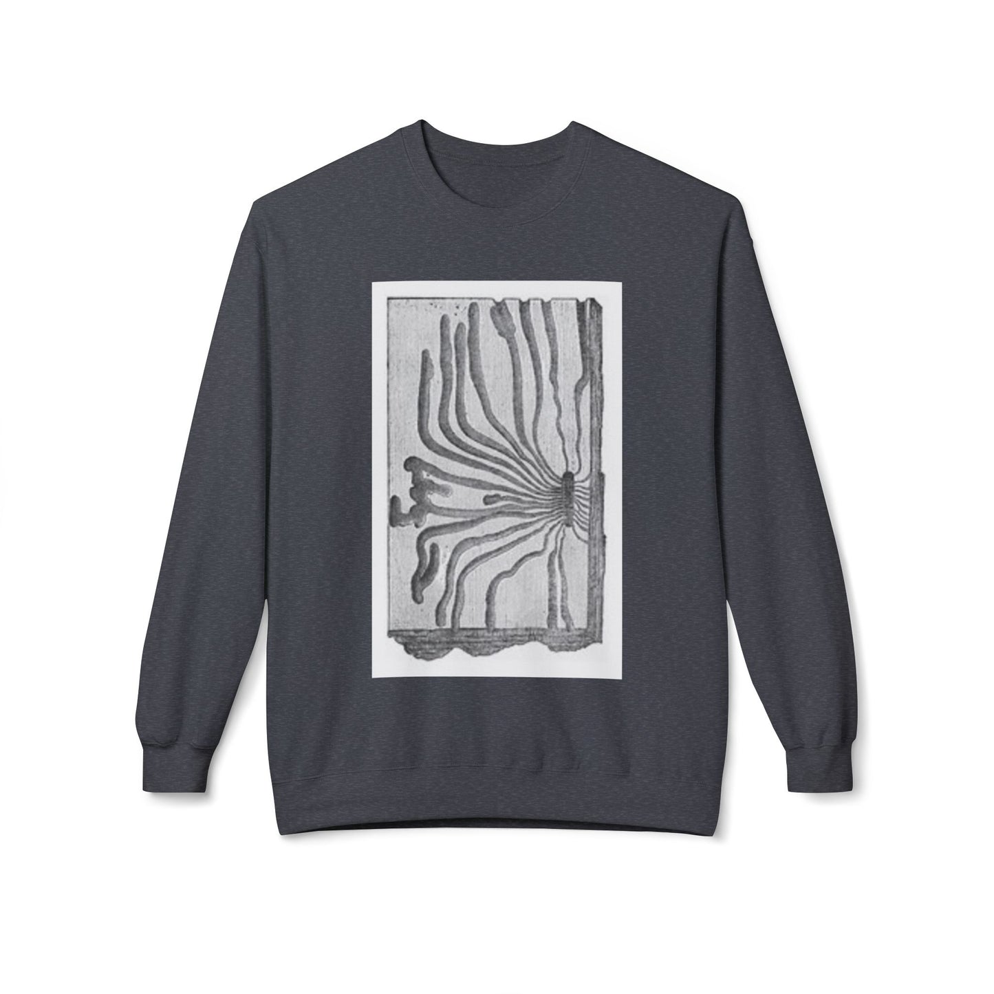 Artistic Midweight Fleece Crewneck Sweatshirt - Unique Abstract Design