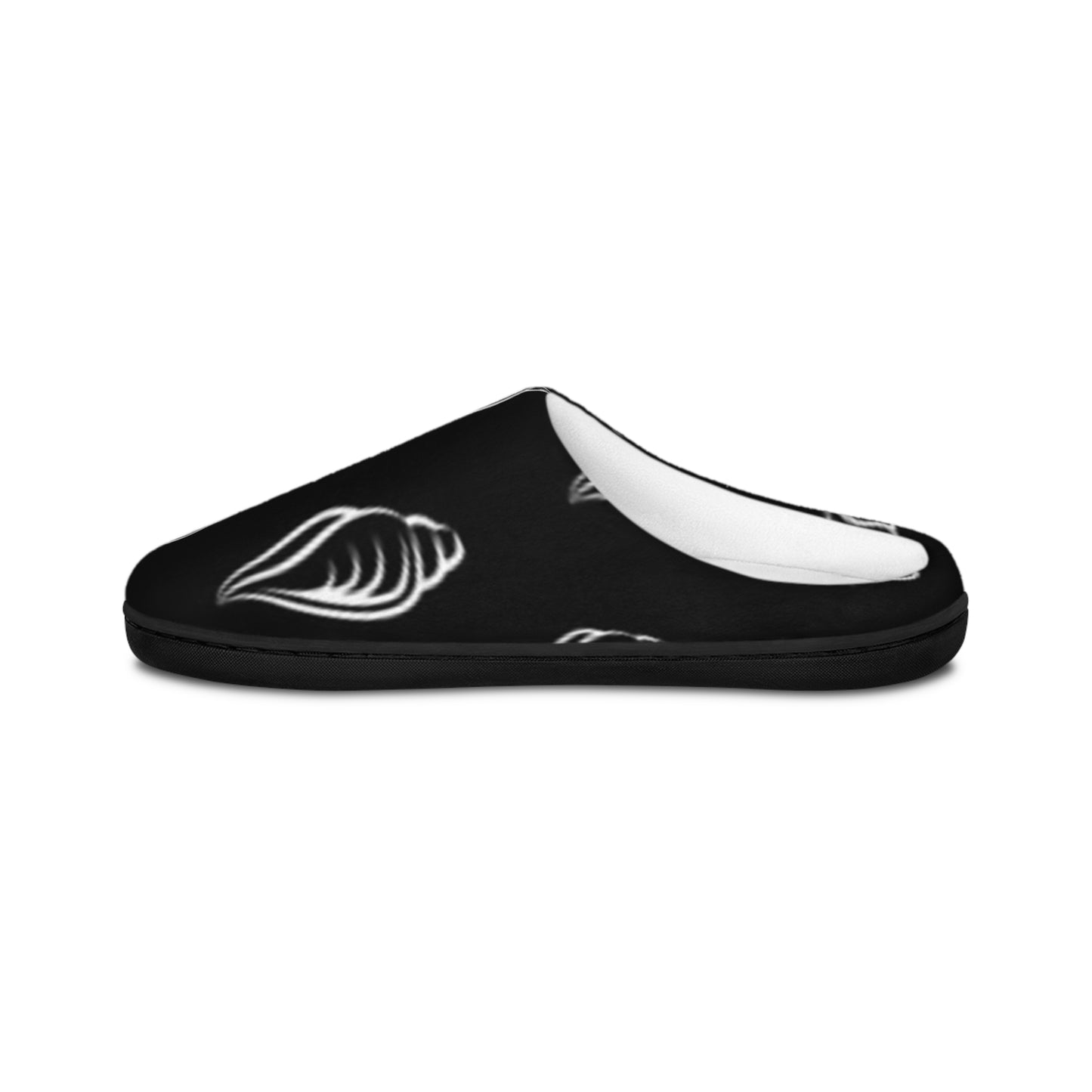 Comfortable Black Leaf Pattern Men's Indoor Slippers